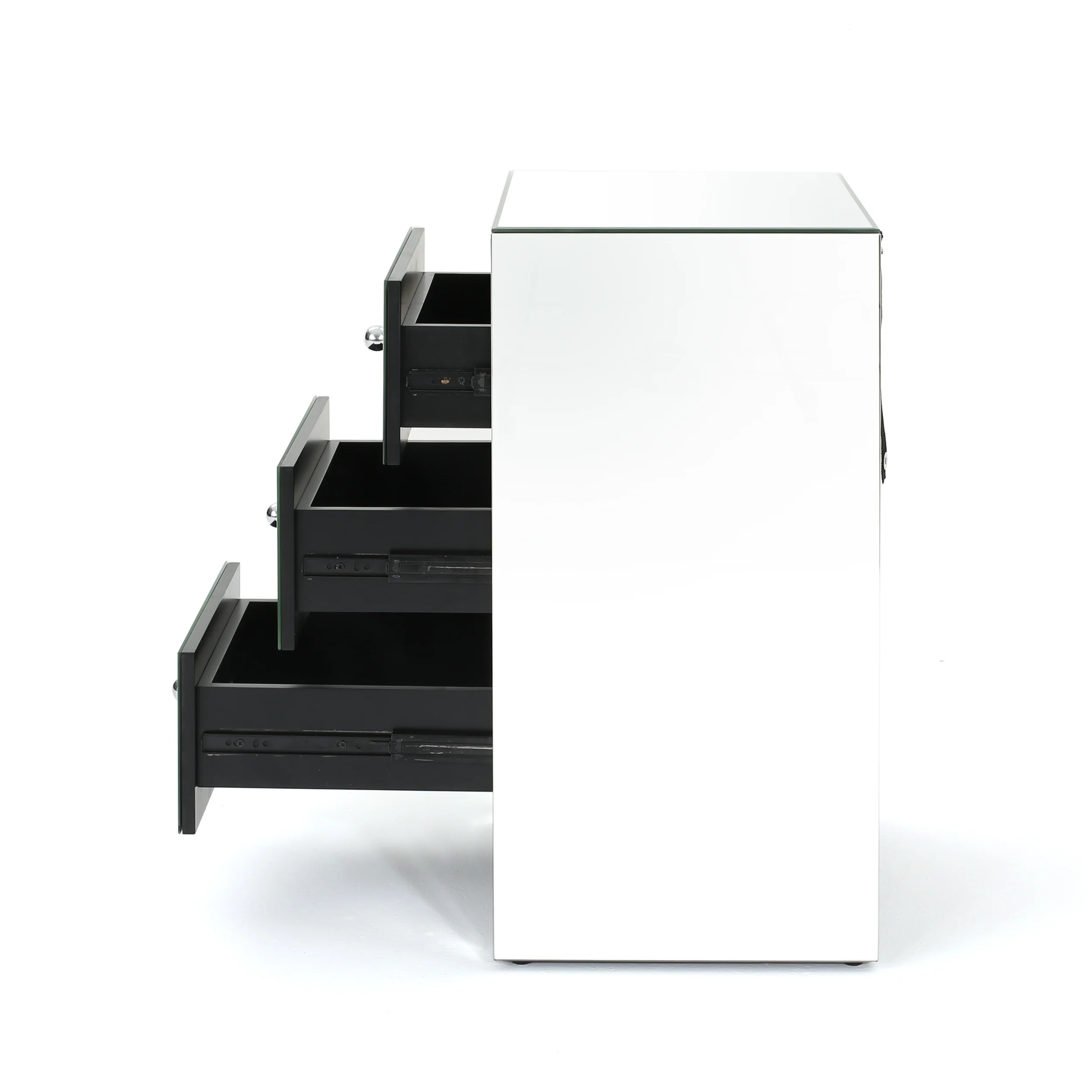 Fiona Classic Mirror Finished 3 Drawer Side Table - furnishings