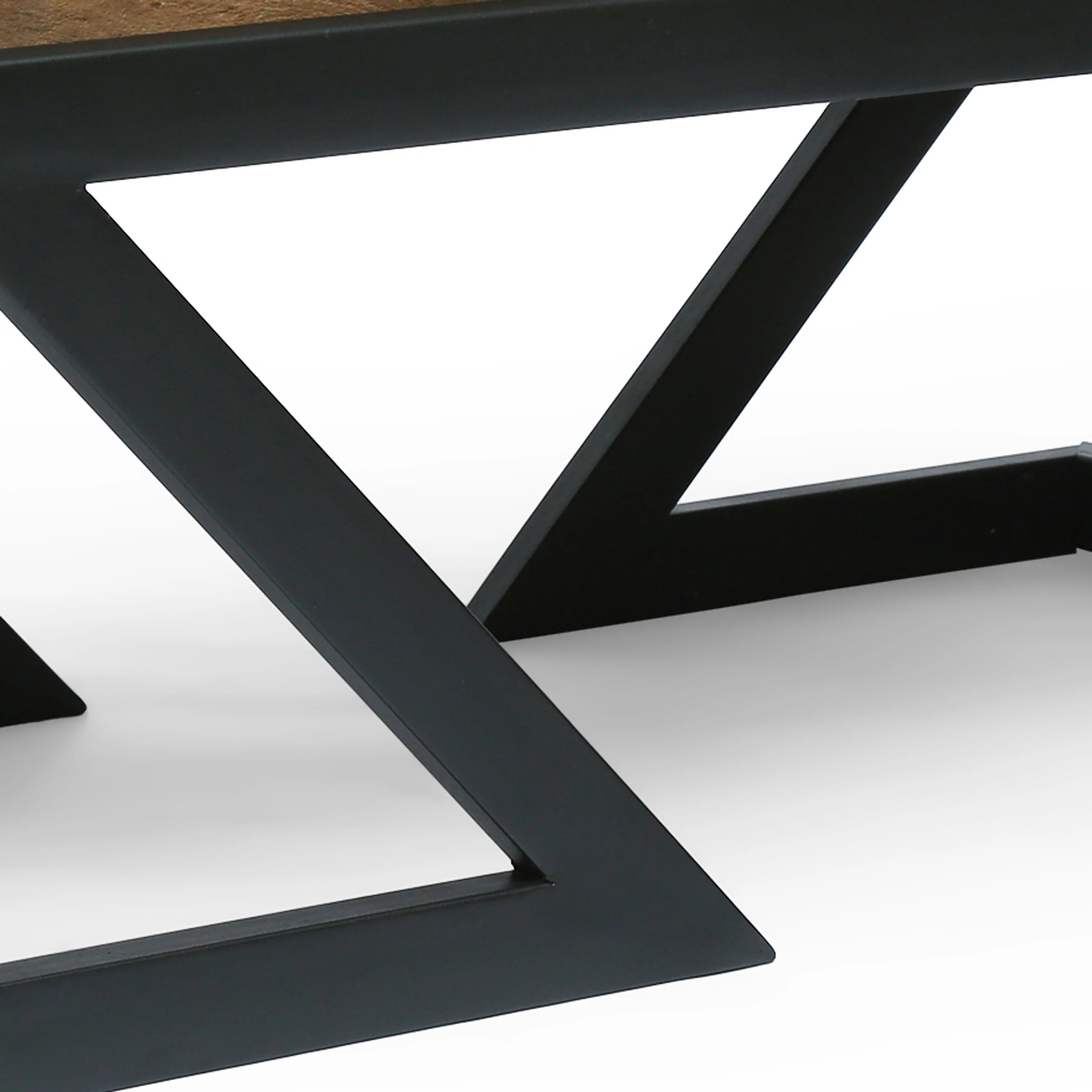 Nashua Modern Industrial Handcrafted Mango Wood Coffee Table, Dark Brown and Black - furnishings