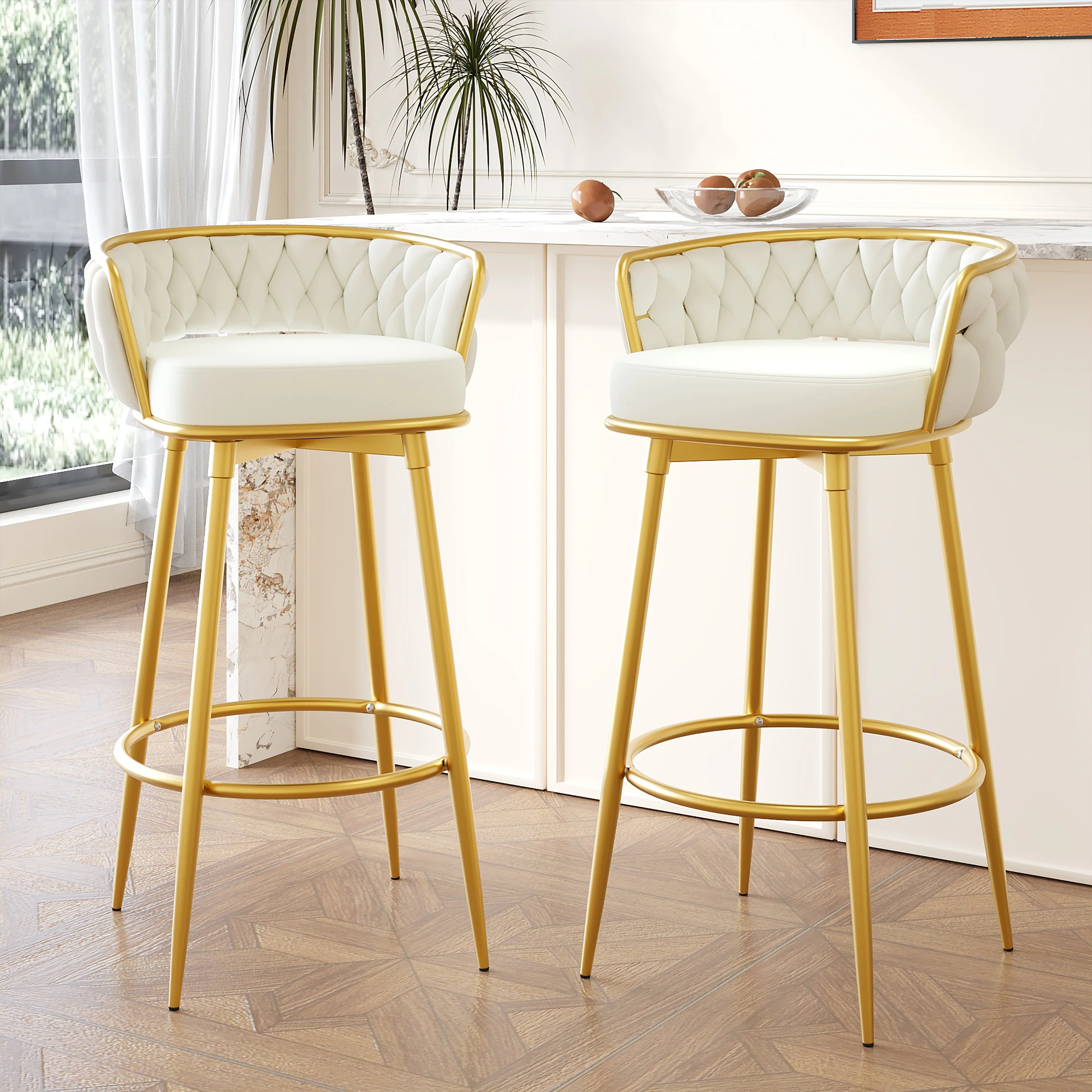 Flufy Modern Rubberwood Upholstered Dining Chairs - furnishings