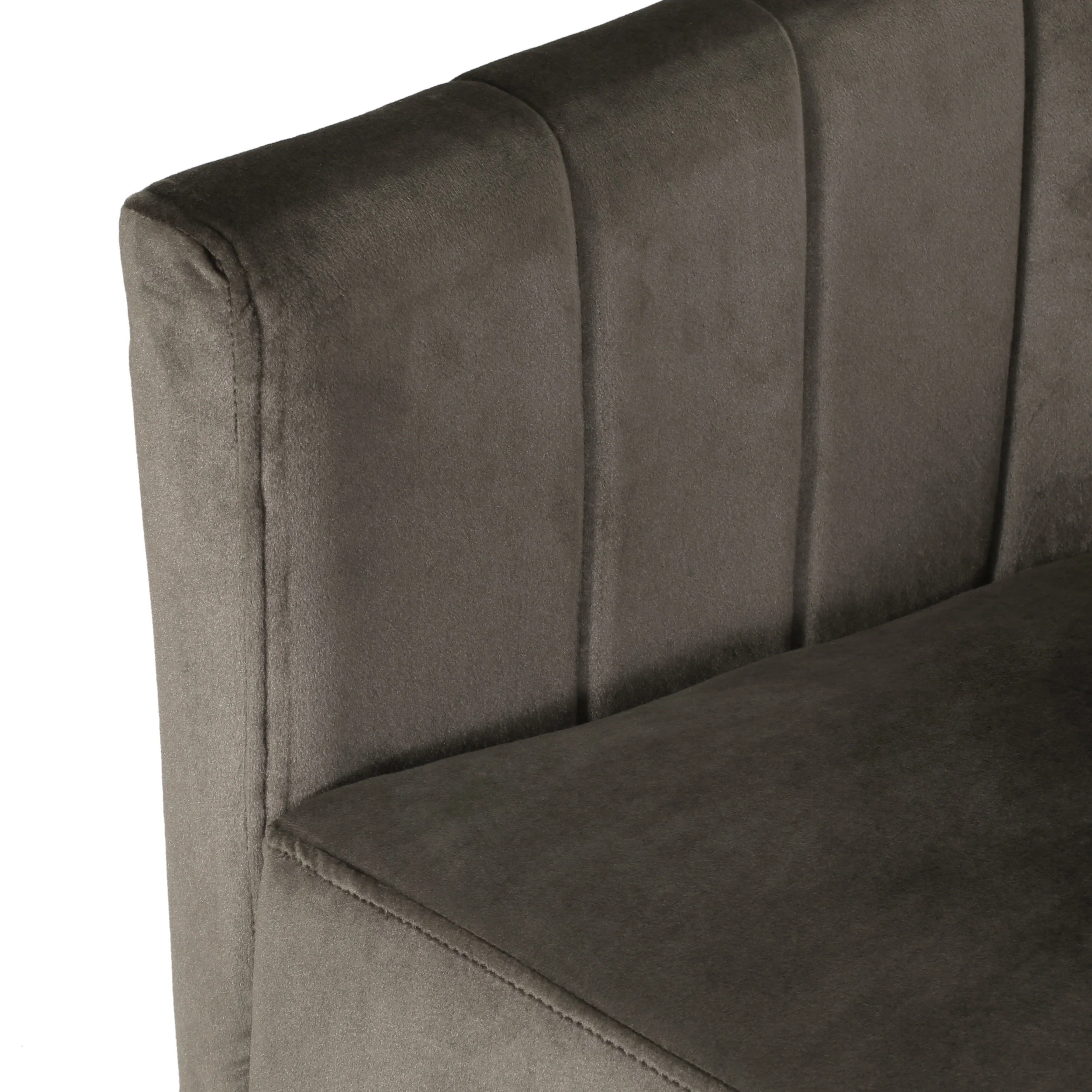 Blairmont Modern Glam Channel Stitch Velvet Swivel Club Chair - furnishings