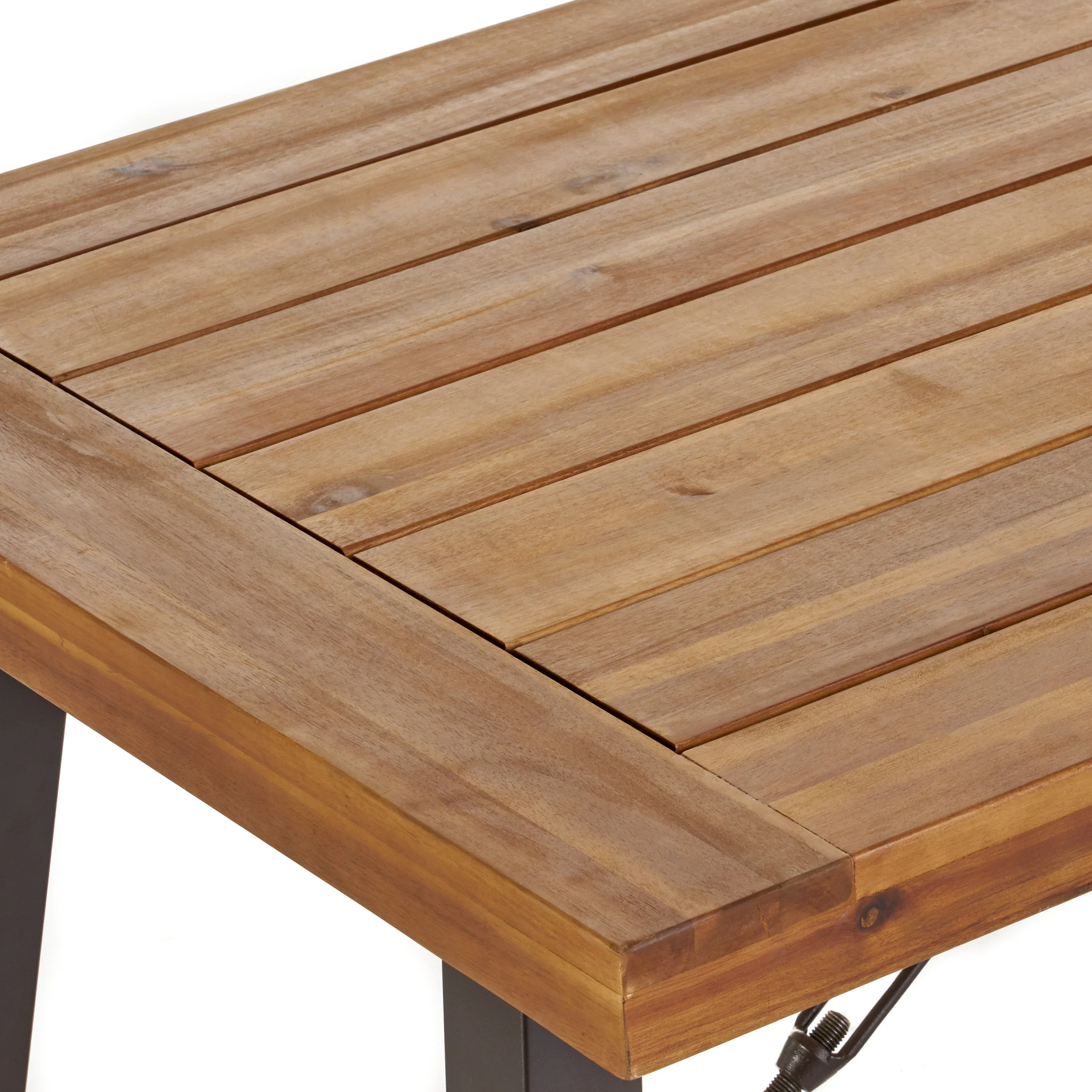 Belen Outdoor 6 Piece Teak Finished Acacia Wood Dining Set with Dining Chairs - furnishings