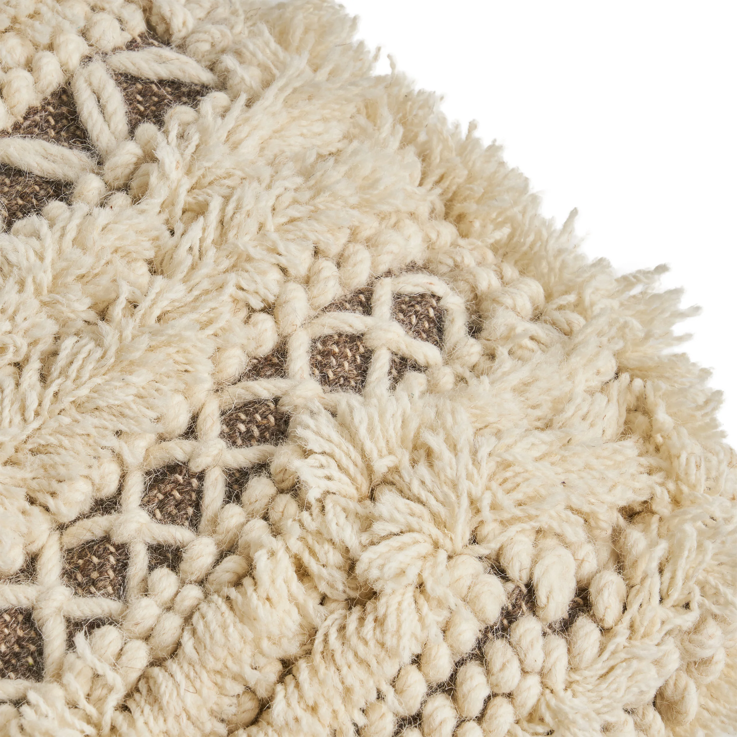 Korey Boho Wool and Cotton Ottoman Pouf - furnishings