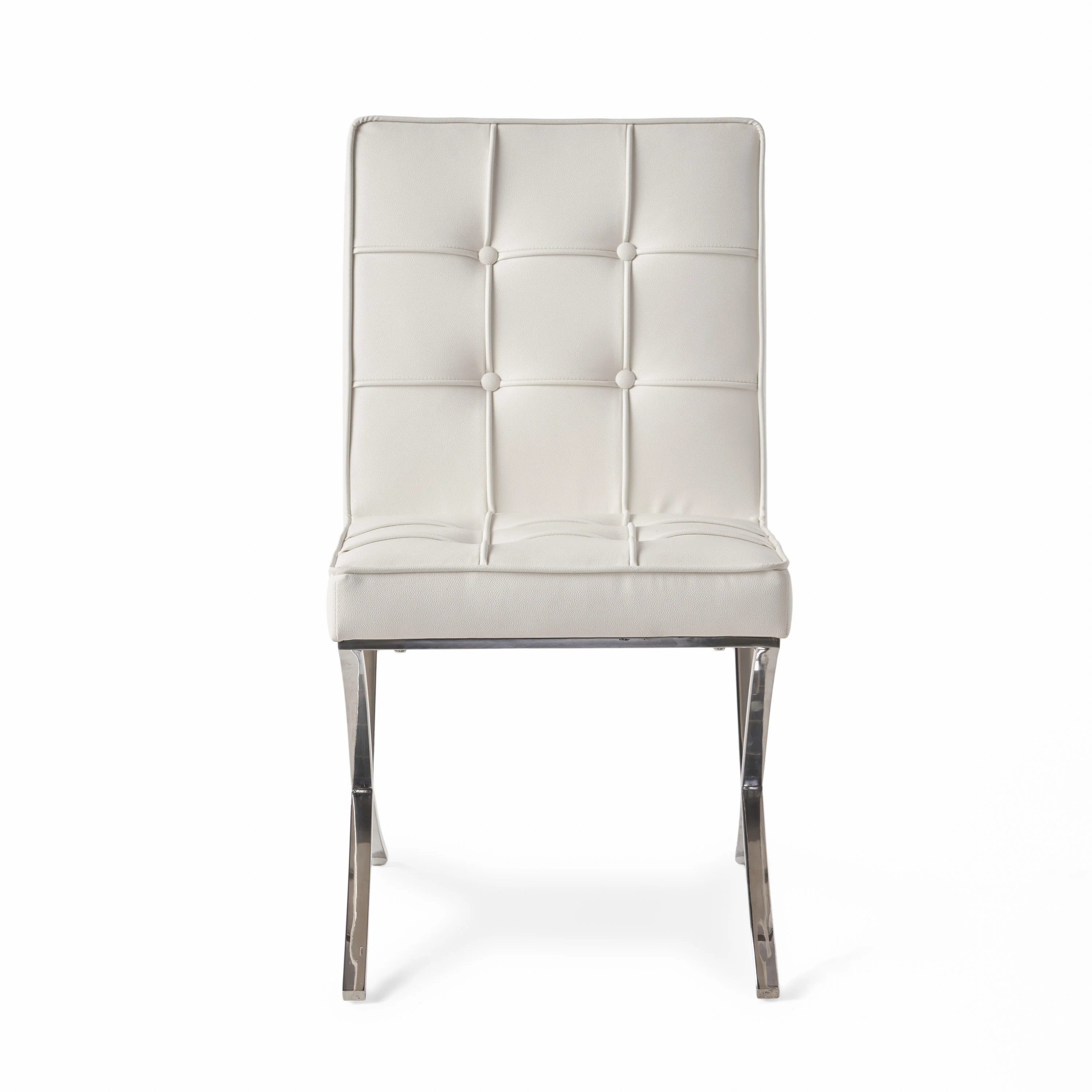 Pandora Modern Design White Leather Dining Chairs (set of 2) - furnishings