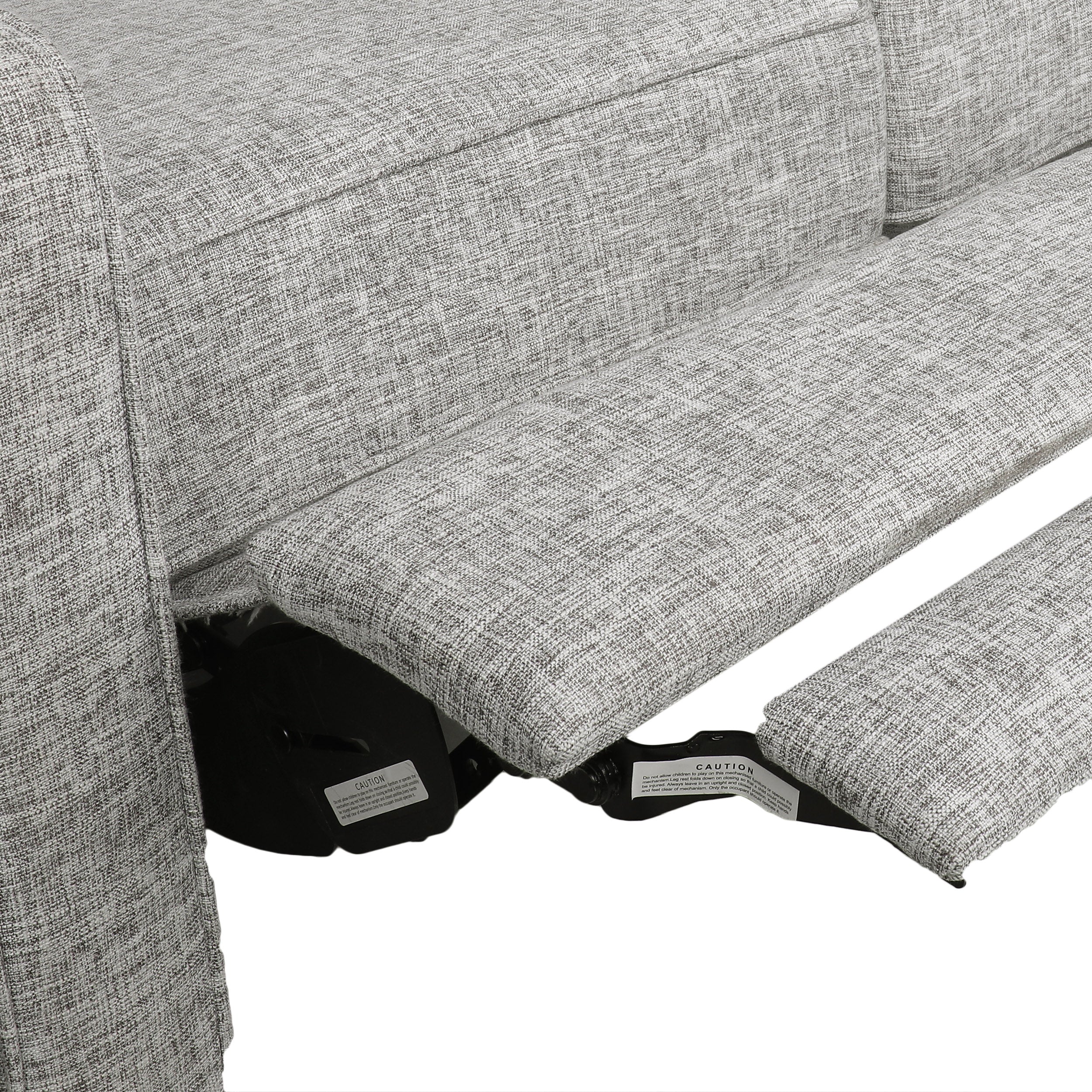 Manville Contemporary Tufted Loveseat Pushback Recliner - furnishings