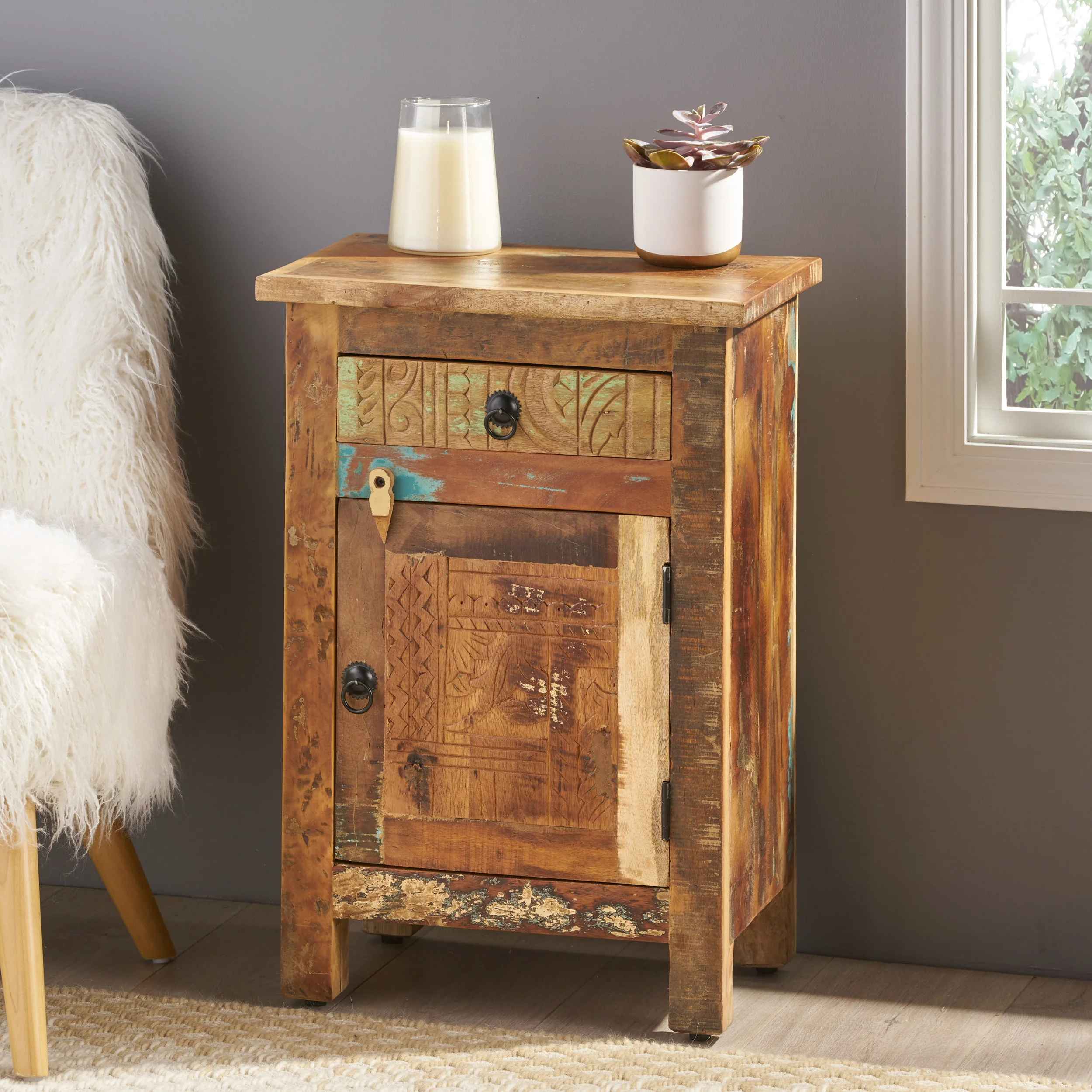 Nancy Distressed End Table - furnishings