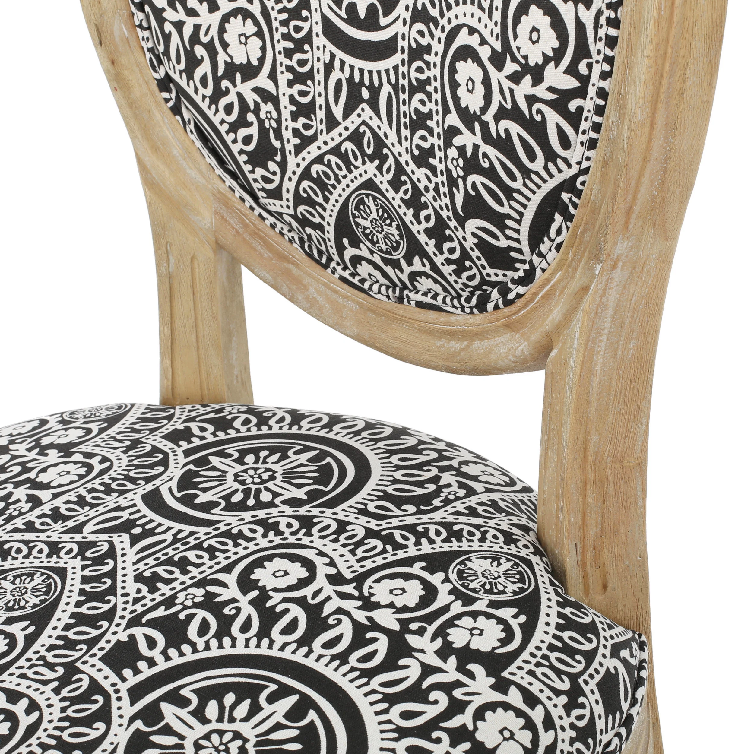 Naclerio French Country Fabric Upholstered Wood 5 Piece Dining Set - furnishings