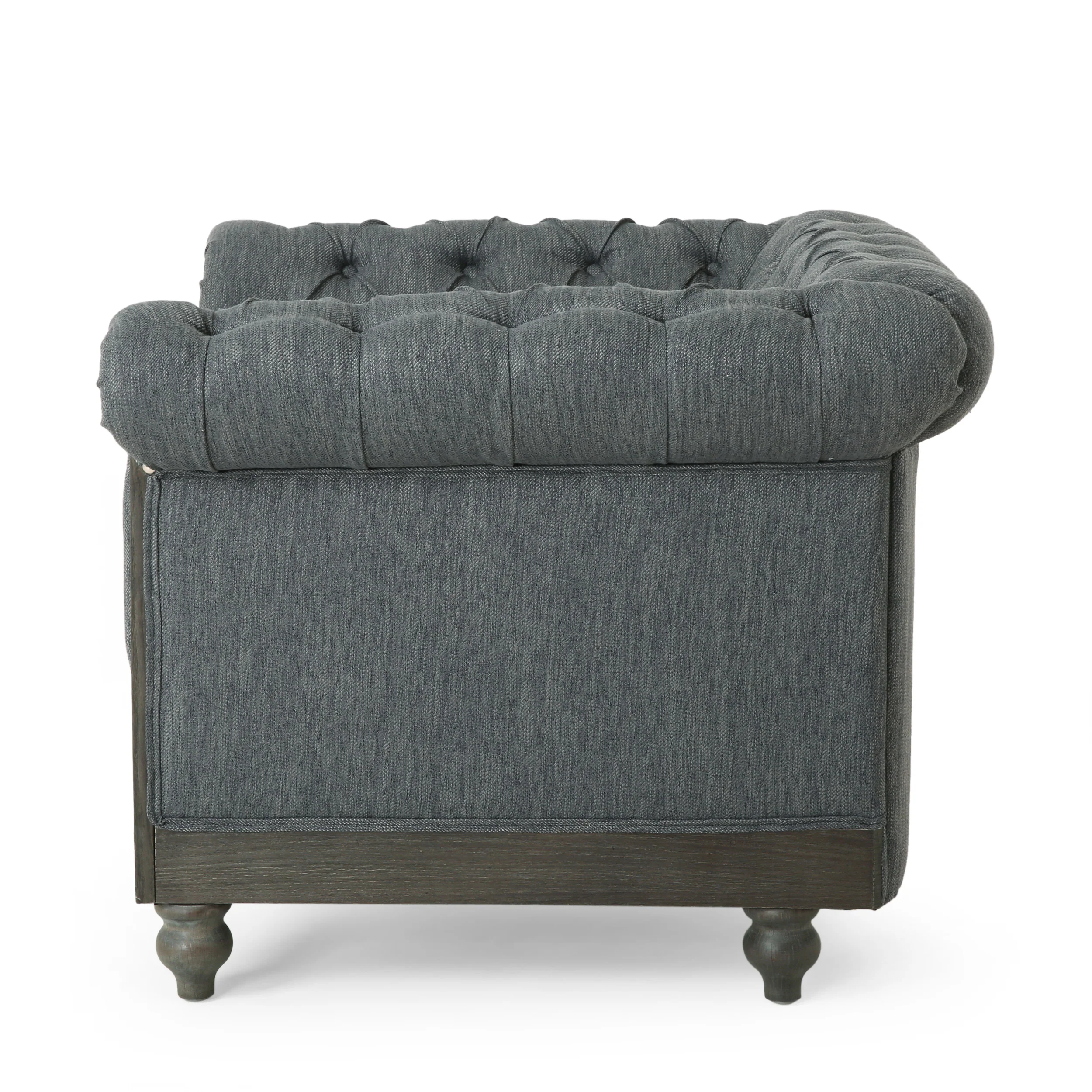 Batavia Chesterfield Tufted Fabric Club Chair with Nailhead Trim - furnishings