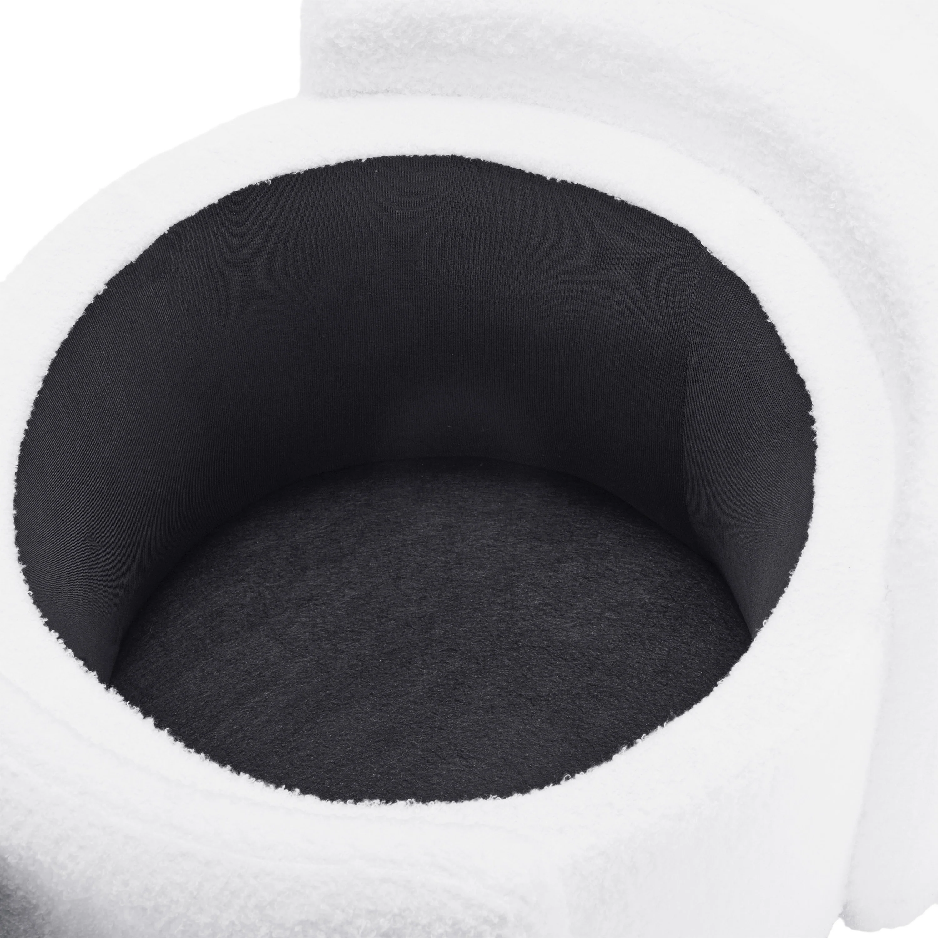Cozy Lamb Fleece Oval Storage Ottoman Footstool Bench - furnishings