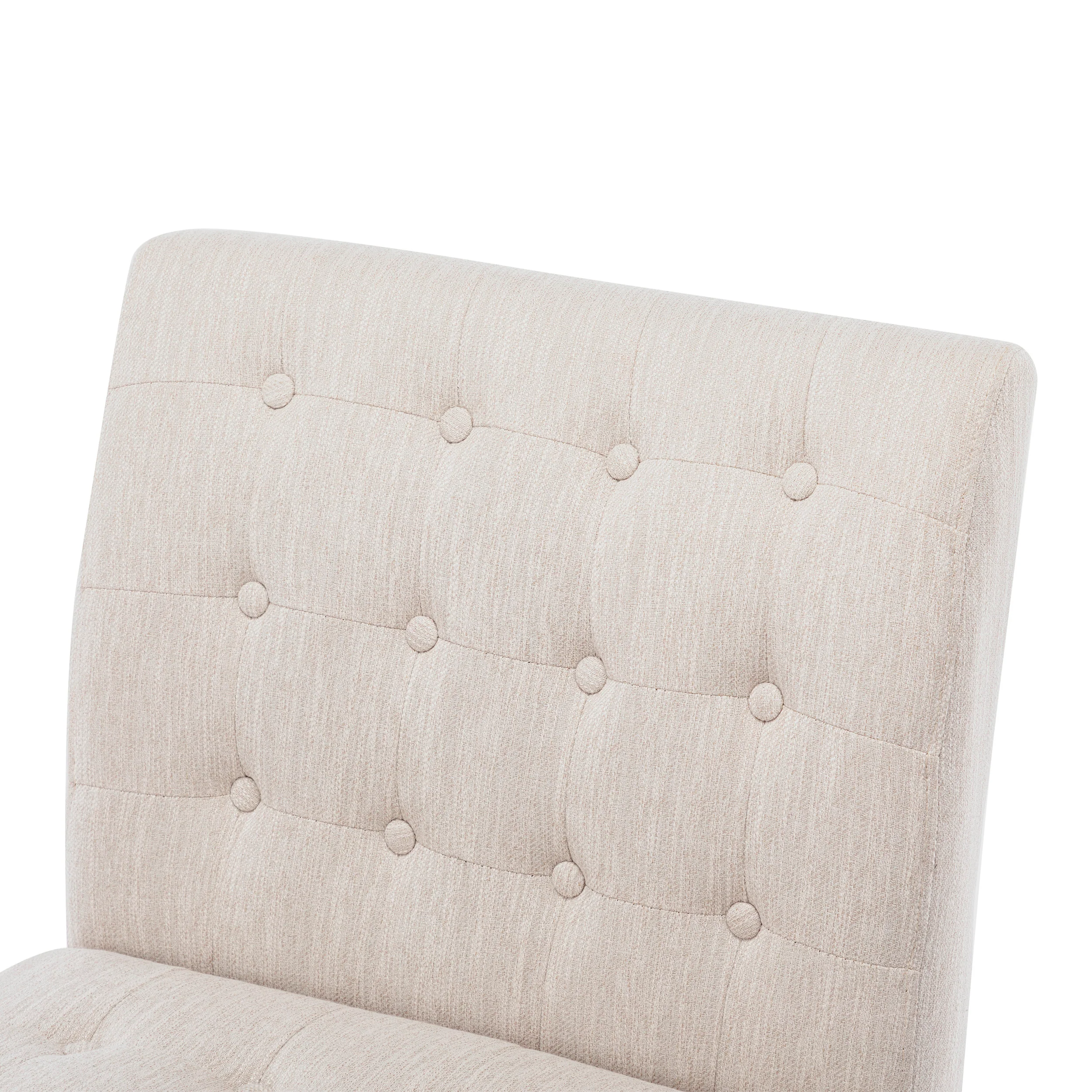 Mulligan Contemporary Fabric Tufted Slipper Chairs, Set of 2 - furnishings