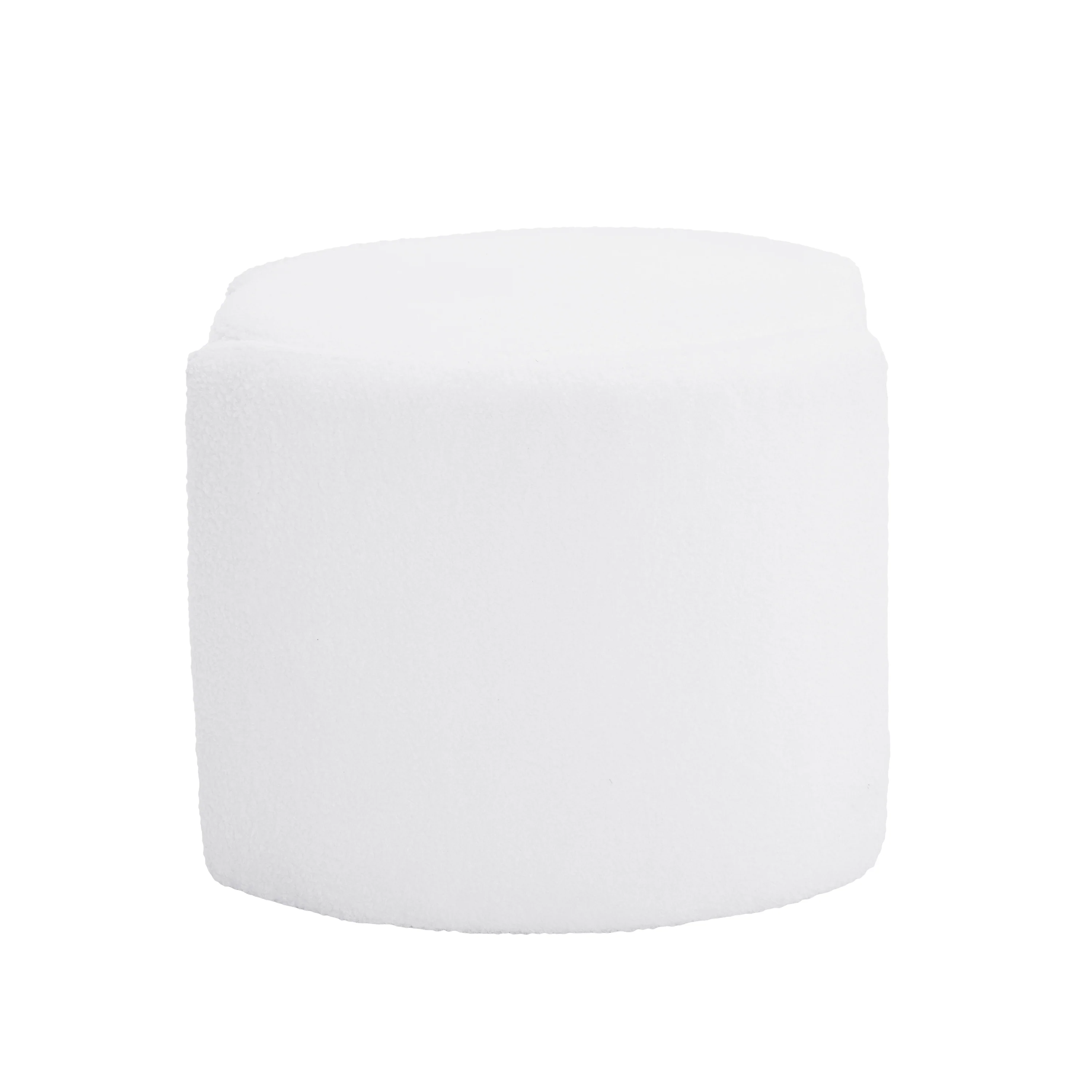 Cozy Lamb Fleece Oval Storage Ottoman Footstool Bench - furnishings