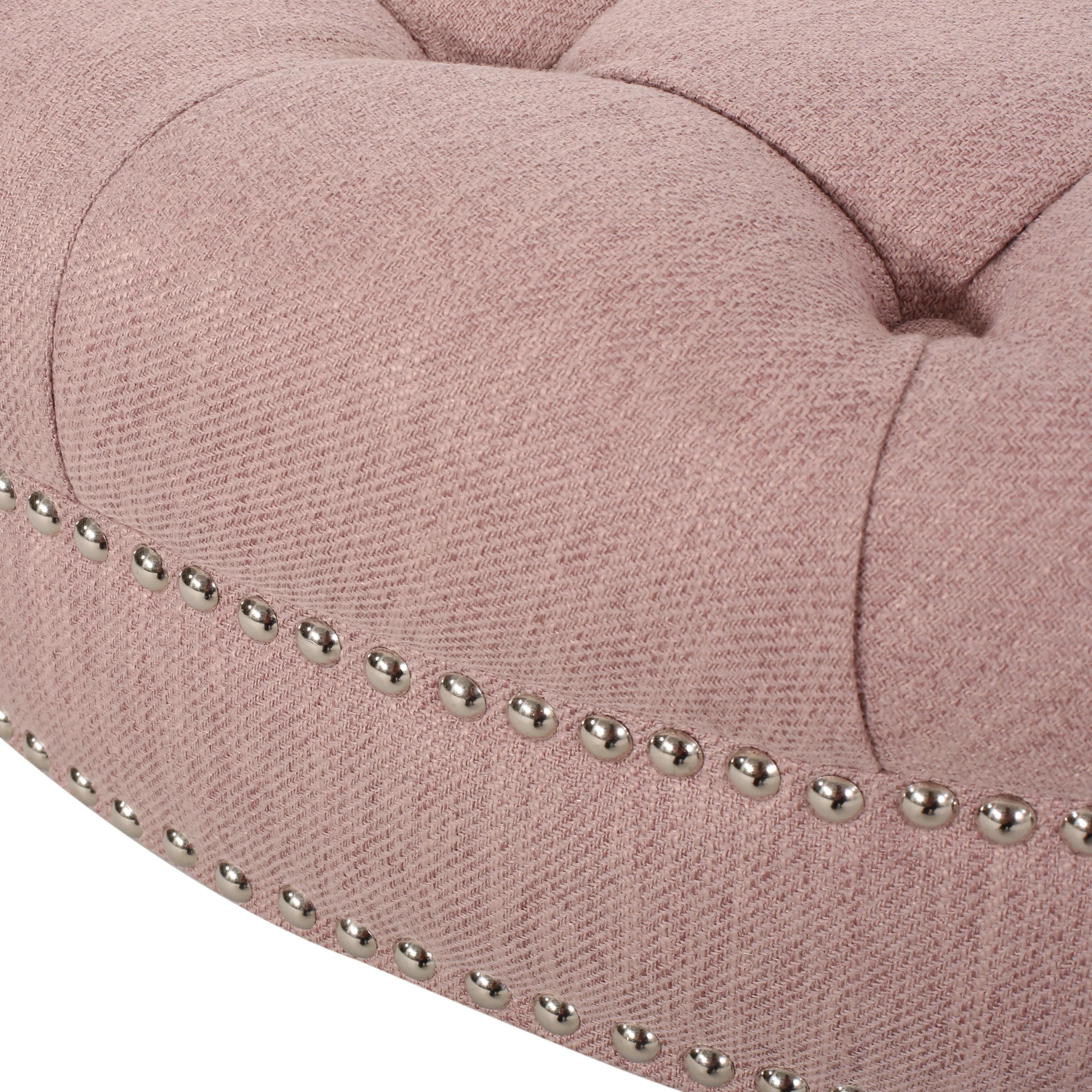 Caddo Cimarron Contemporary Round Ottoman with Rolling Casters - furnishings