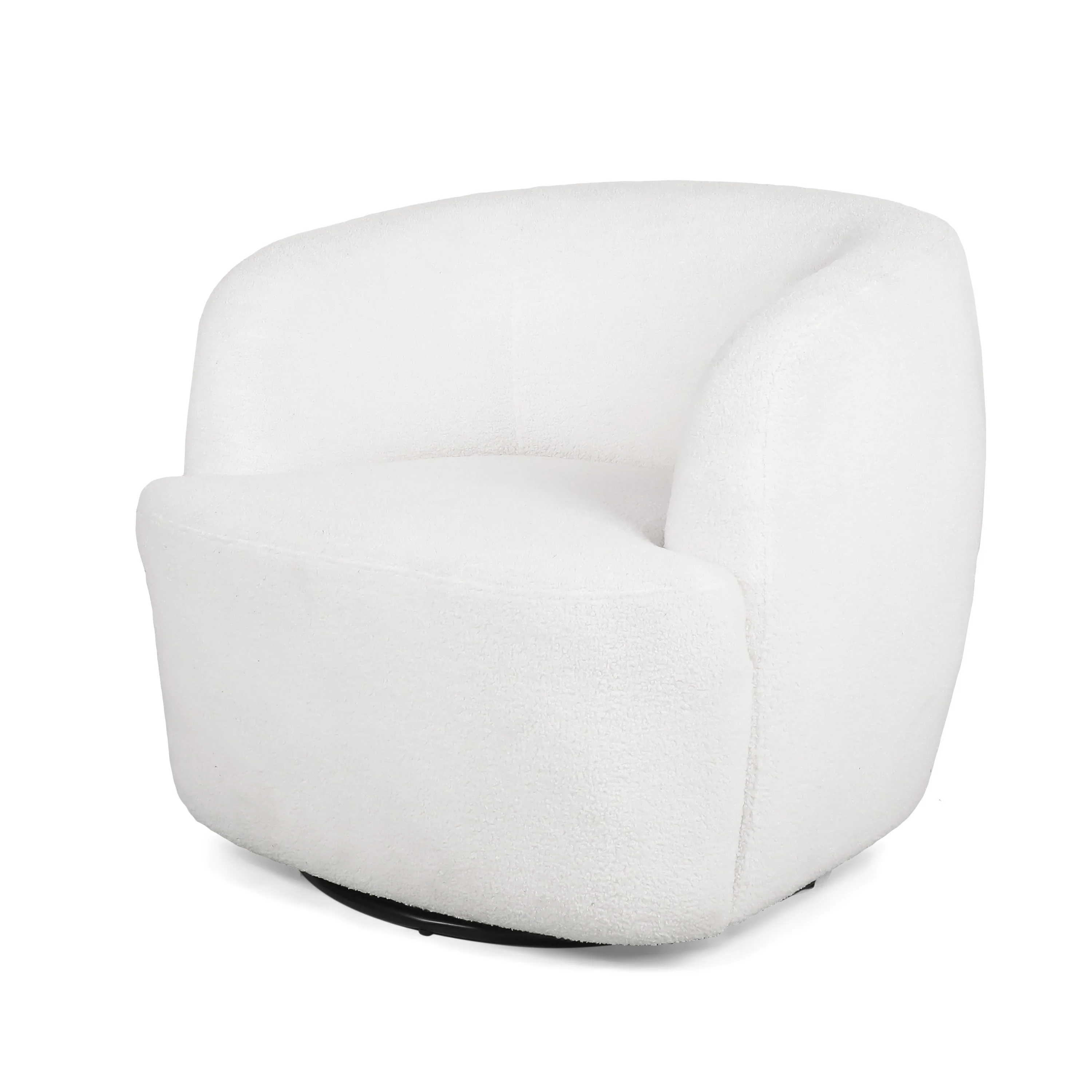 Sydmor Contemporary Boucle Upholstered Swivel Club Chair - furnishings