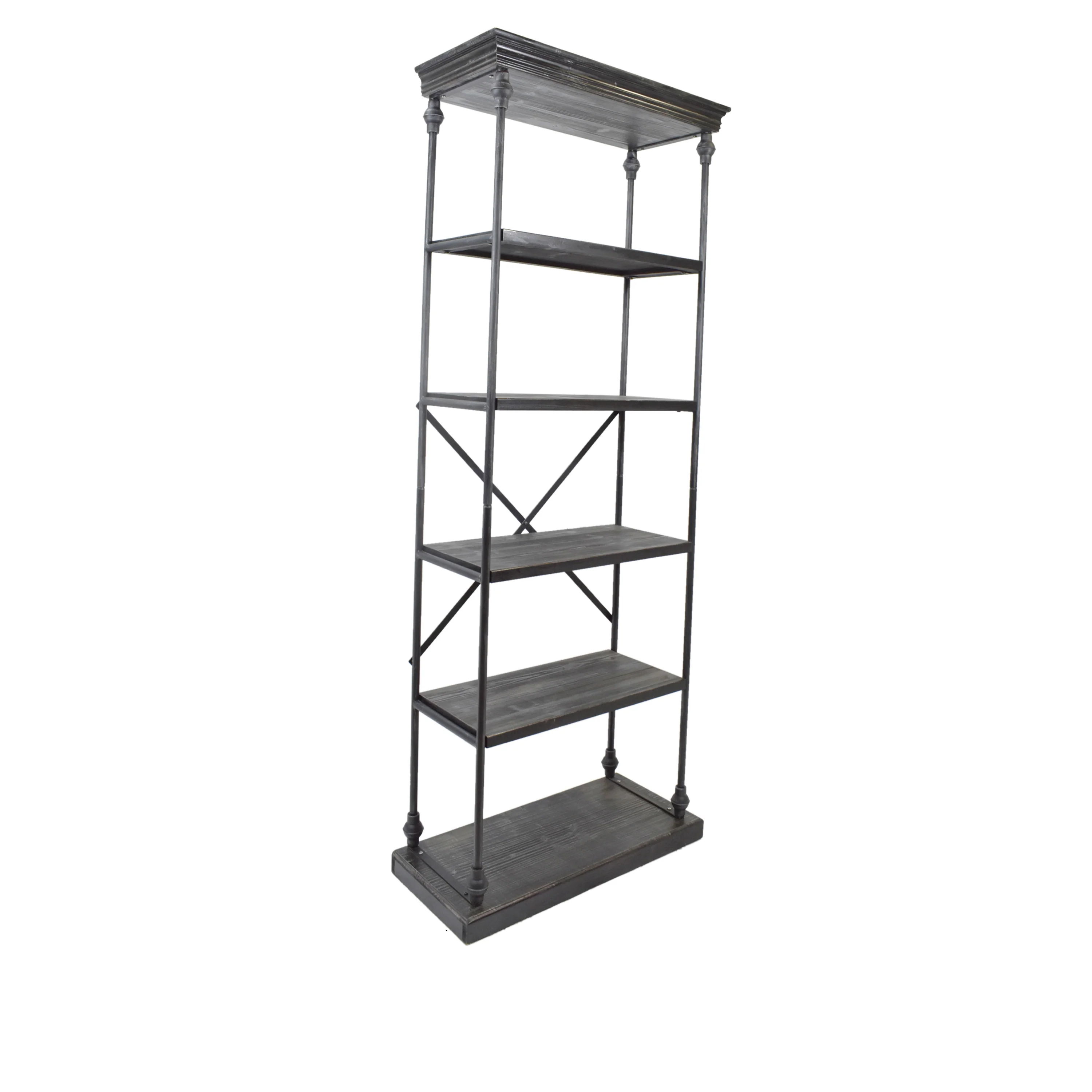 Scilla 5-Shelf Wood & Metal Etagere Bookcase - furnishings