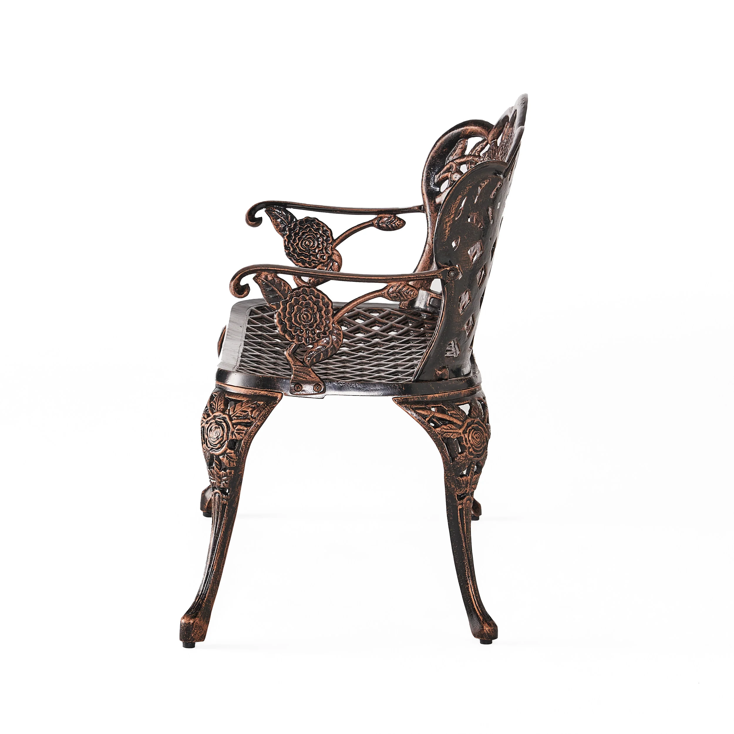 Santa Fe Cast Aluminum Garden Bench - furnishings