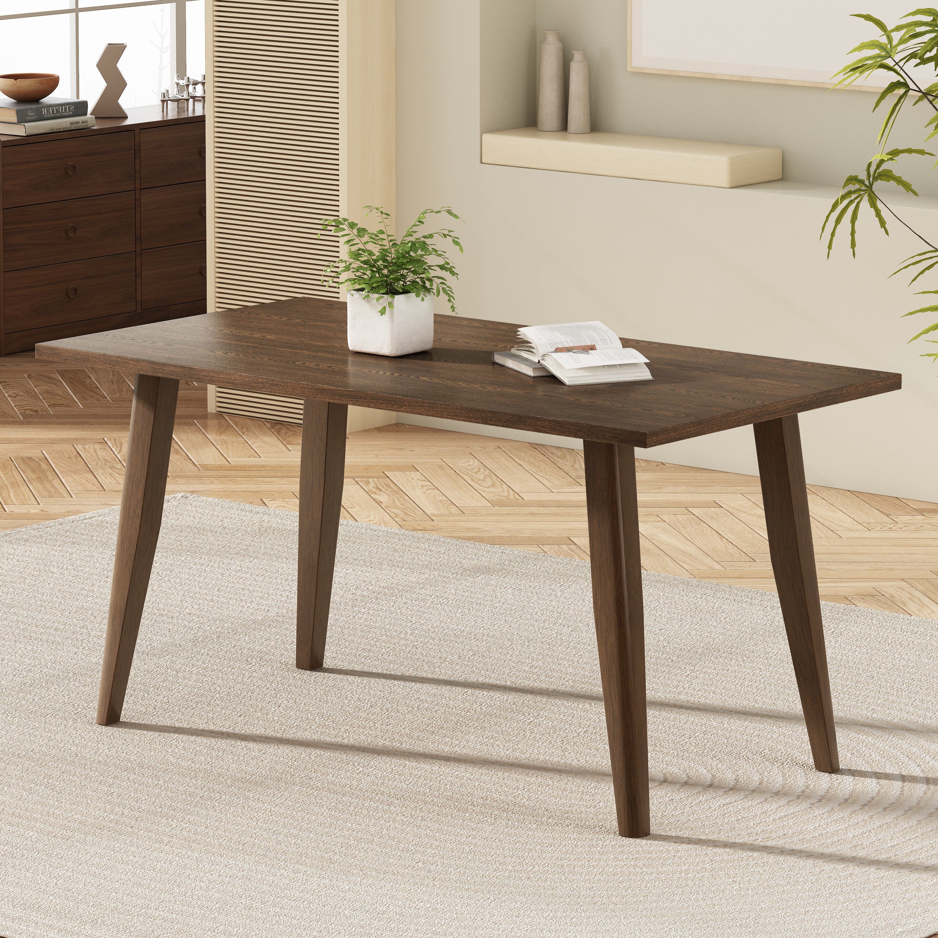 Kina Rubberwood 6-Seater Dining Table - furnishings