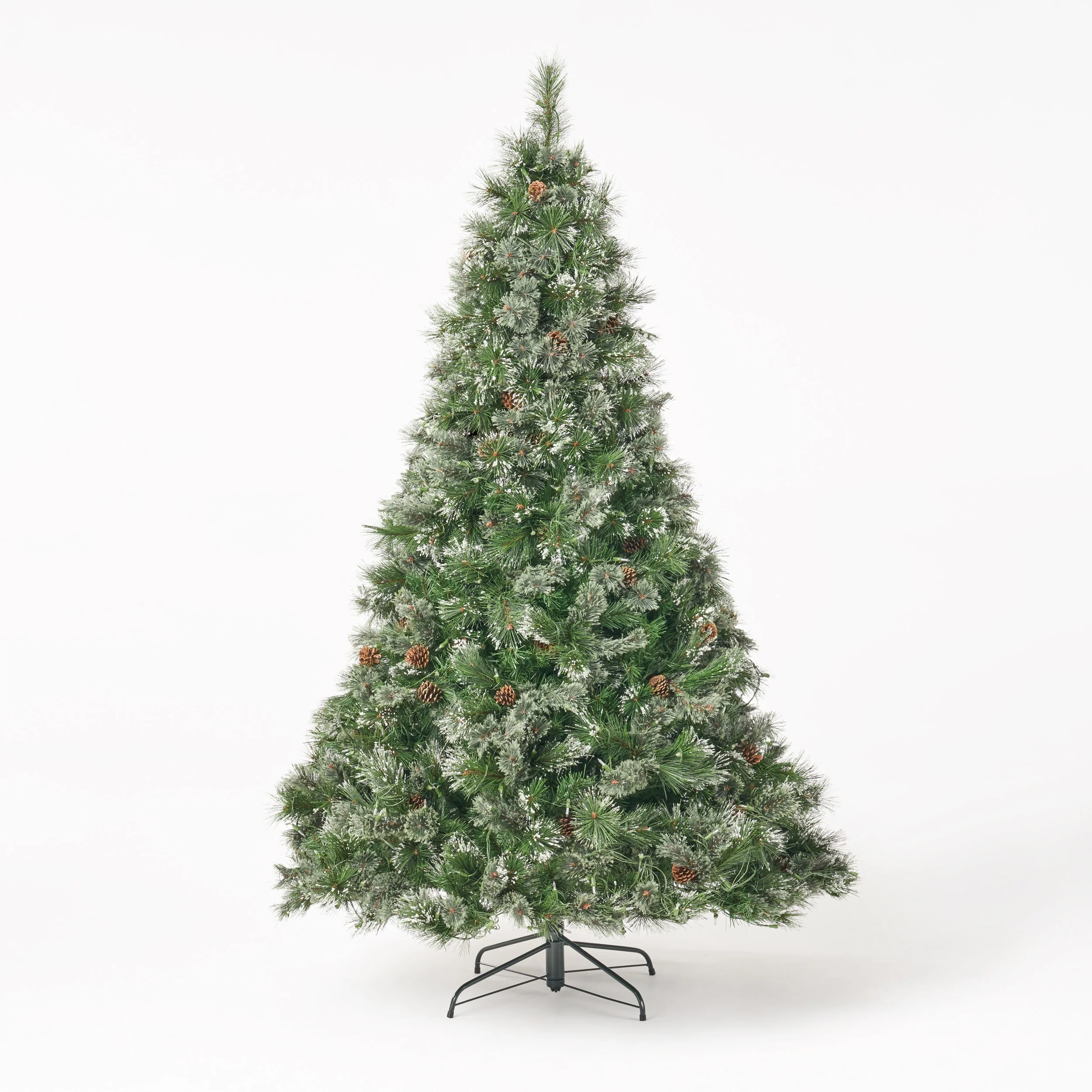 7-foot Cashmere Pine Pre-Lit Artificial Christmas Tree with Snowy Branches and Pinecones - furnishings