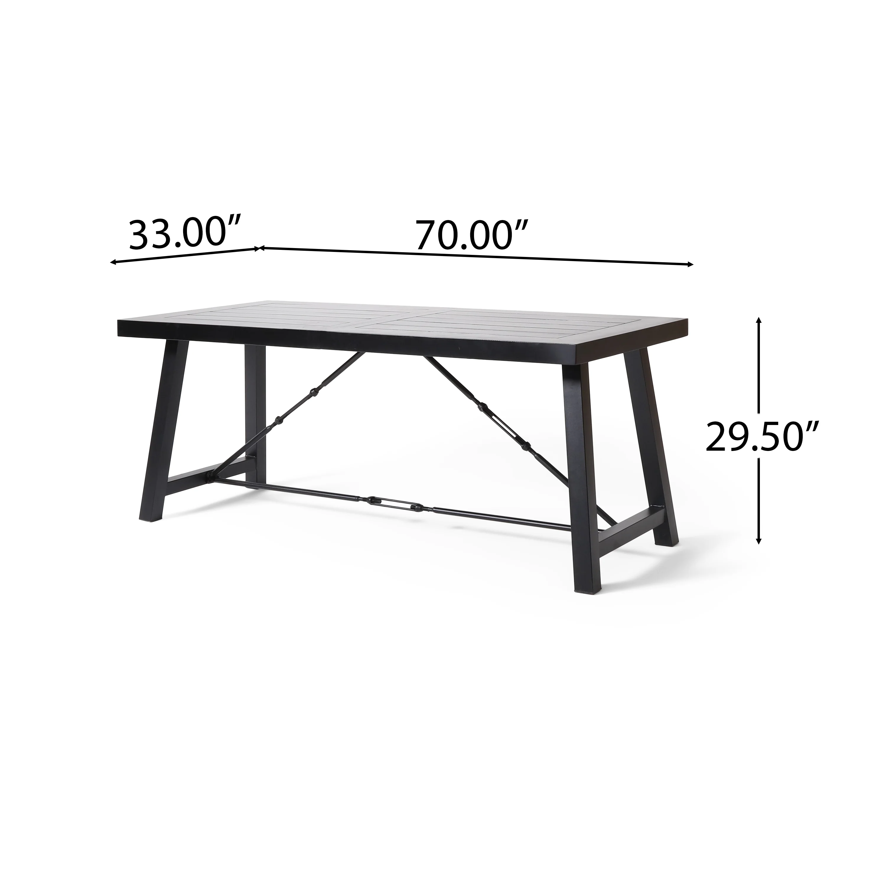 Southview Contemporary Iron and Wood 7 Piece Dining Table, Black - furnishings