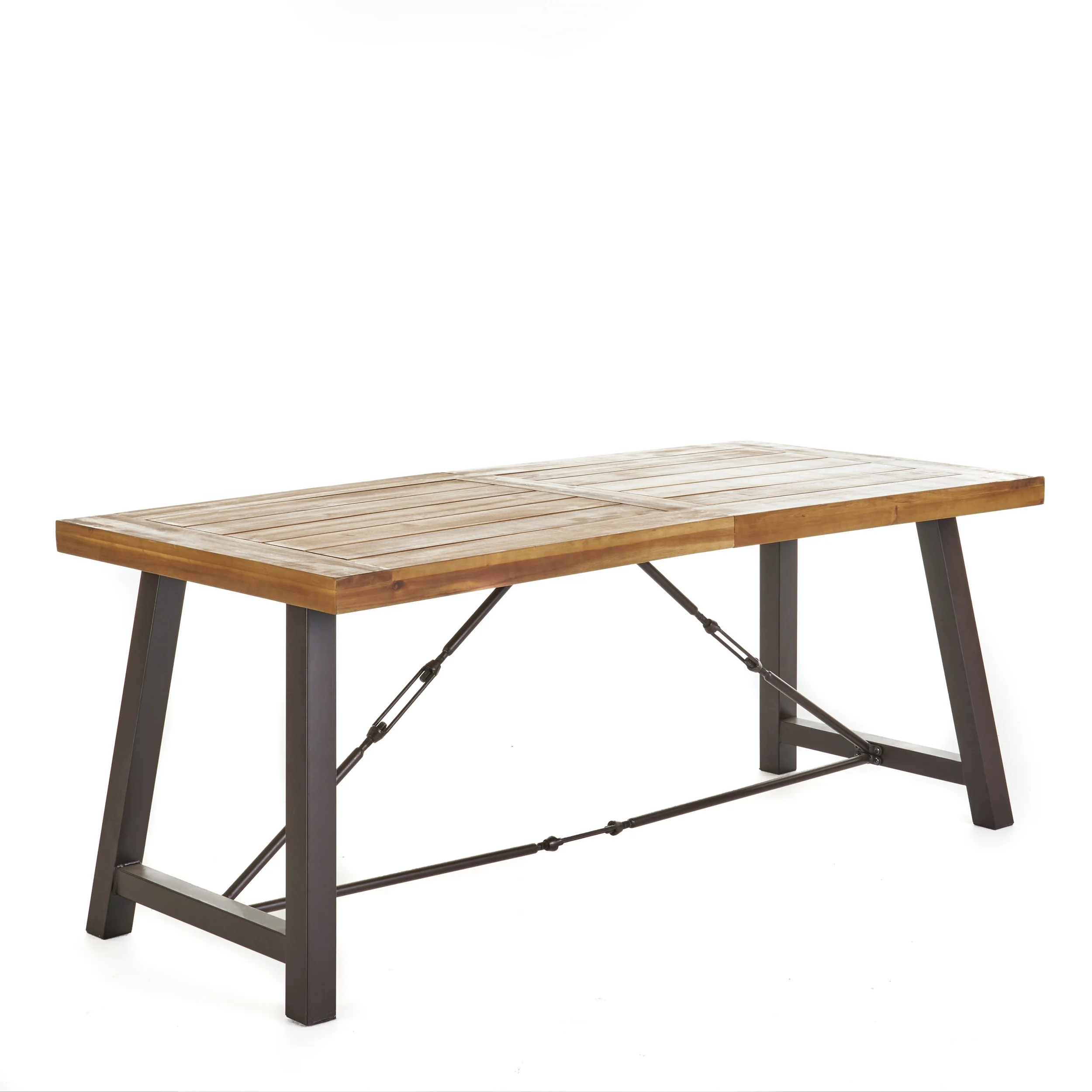 Belen Outdoor 6 Piece Teak Finished Acacia Wood Dining Set with Dining Chairs - furnishings