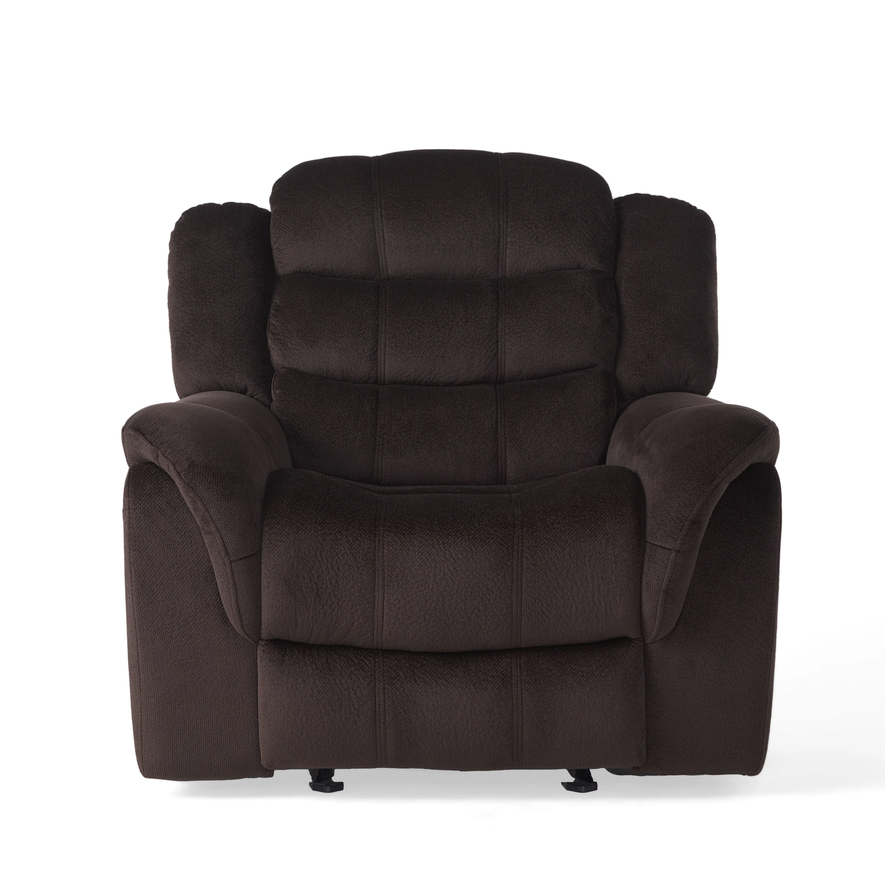 Hidal Brown Fabric Glider Recliner Club Chair - furnishings