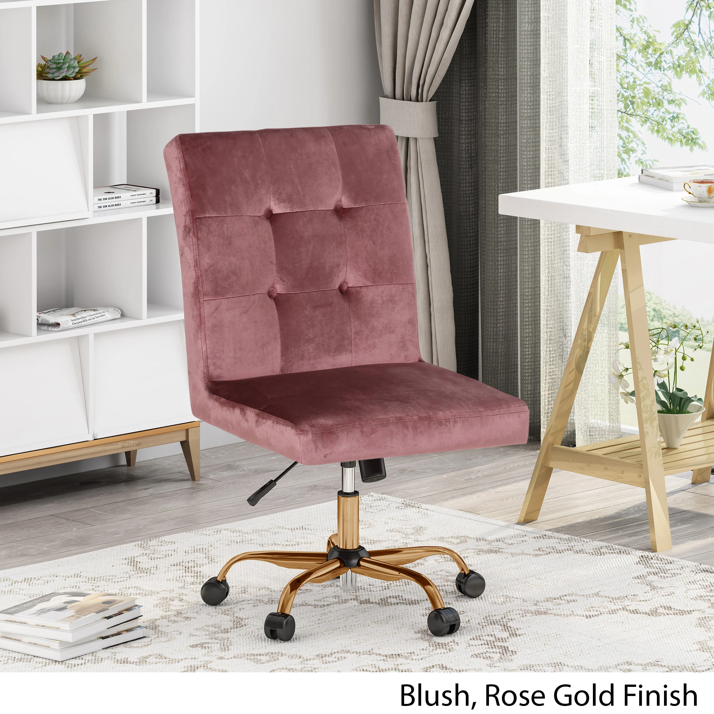 Theodore Glam Tufted Home Office Chair with Swivel Base - furnishings