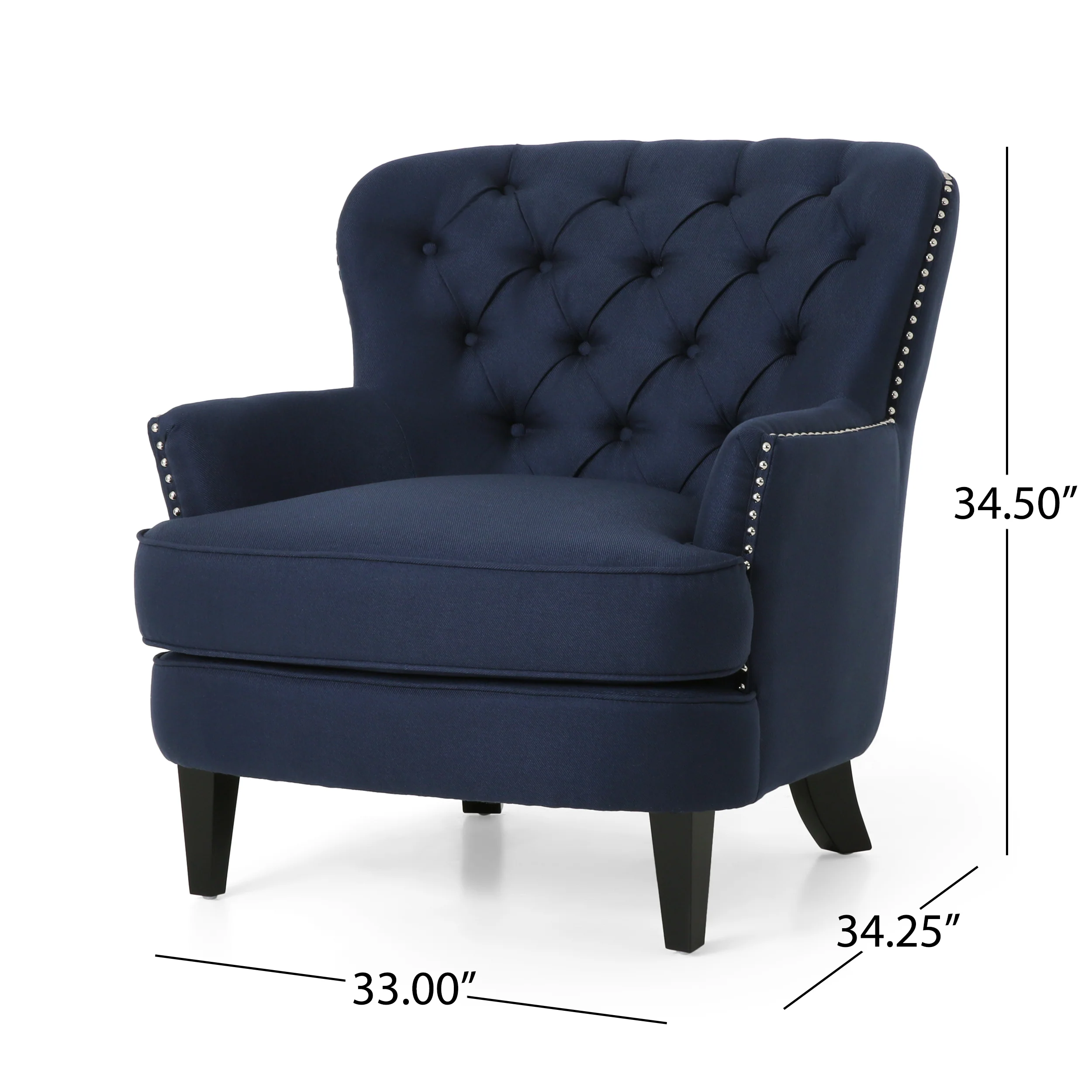 Jaxen Contemporary Tufted Fabric Club Chair and Ottoman Set - furnishings