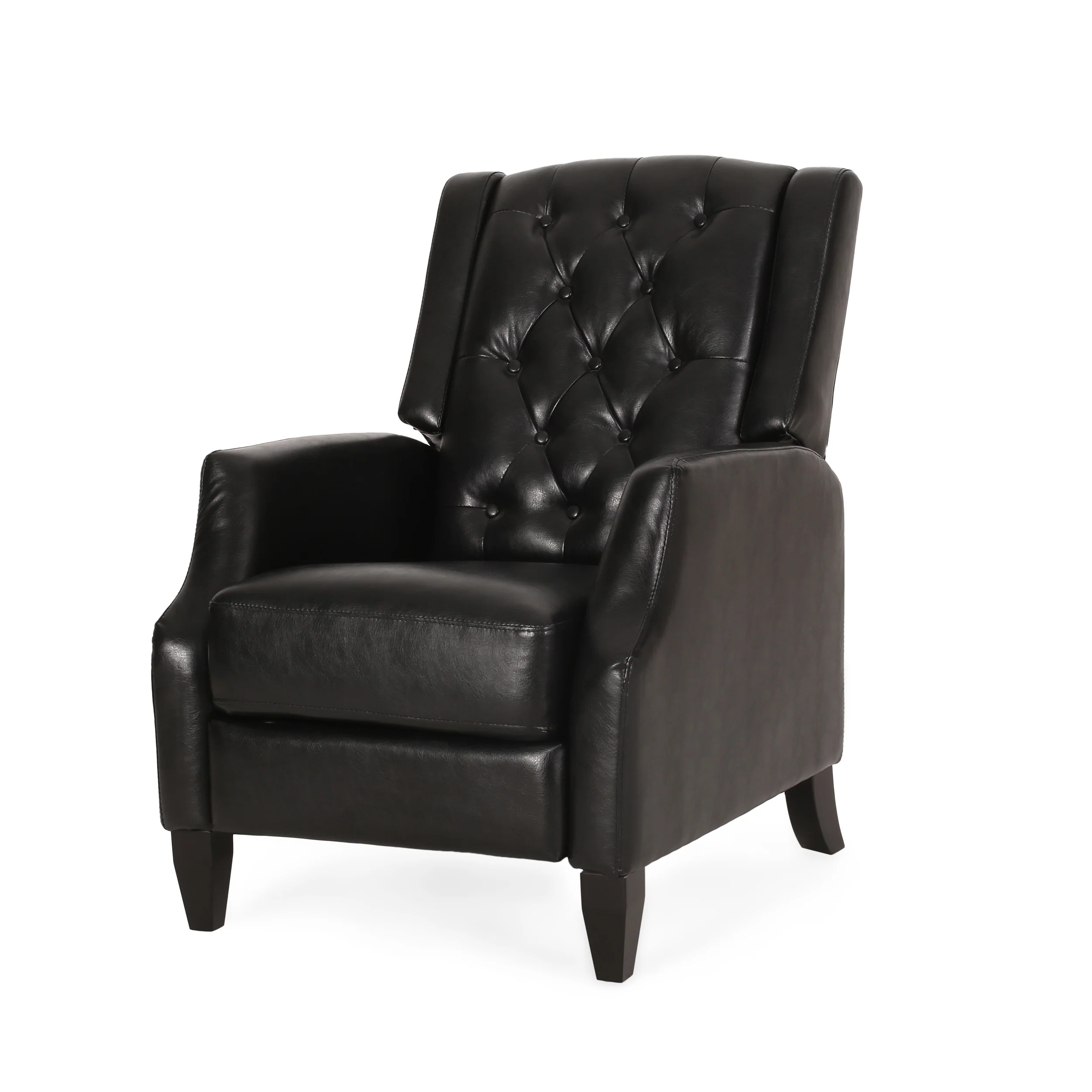 Loubar Contemporary Faux Leather Tufted Pushback Recliner - furnishings