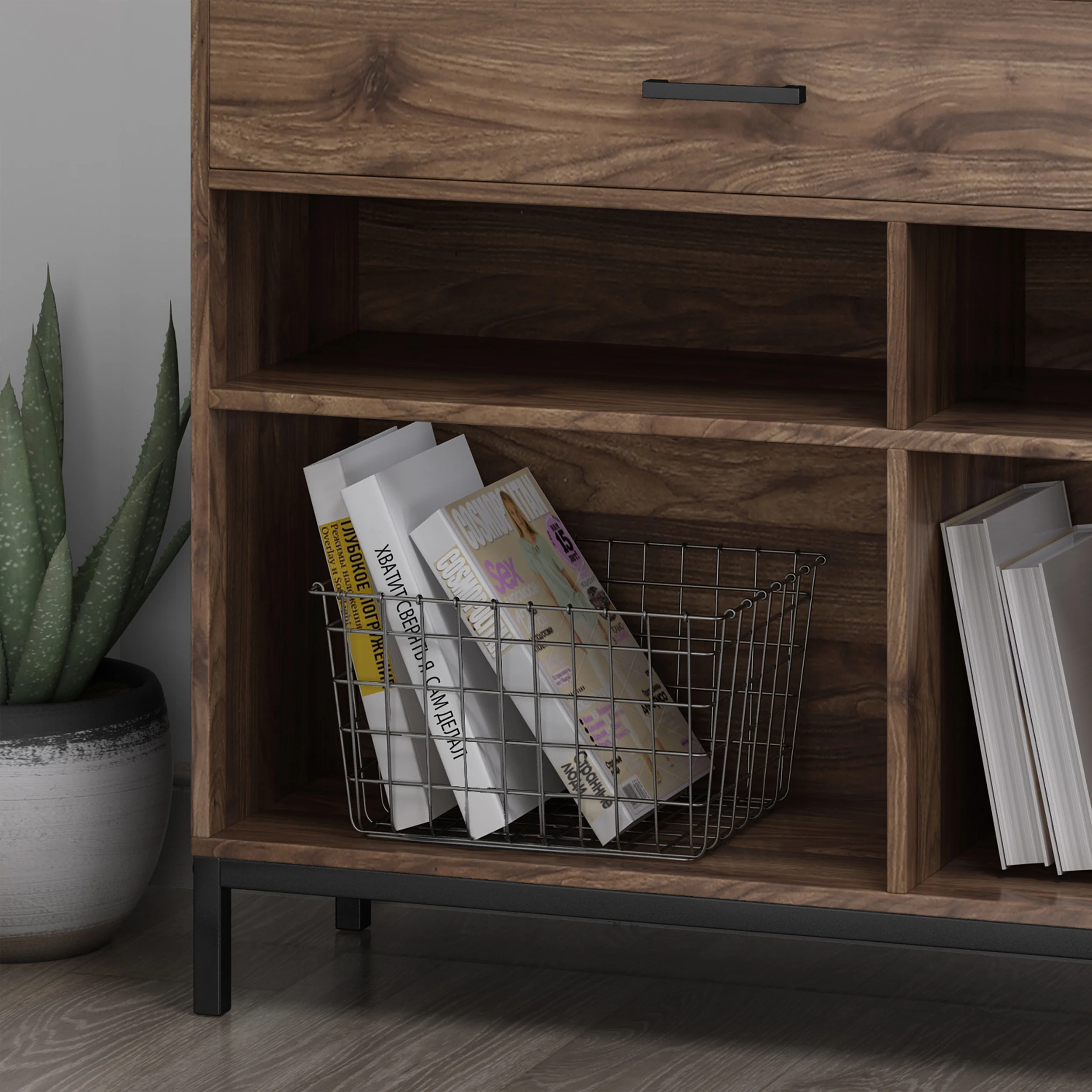 Elon Bookcase With Storage Cabinet & Drawer - furnishings