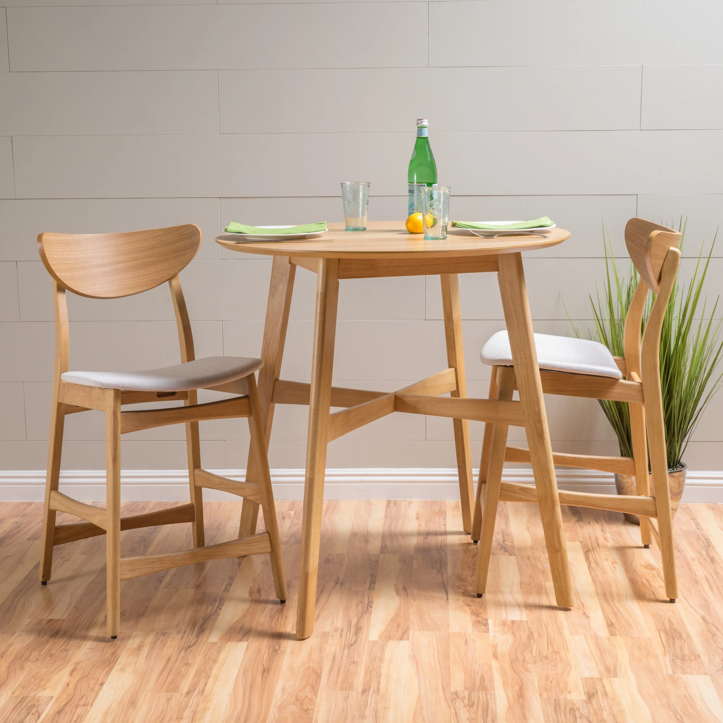 Helen Dark Fabric/ Wood Finish Counter Height Dining Set - furnishings