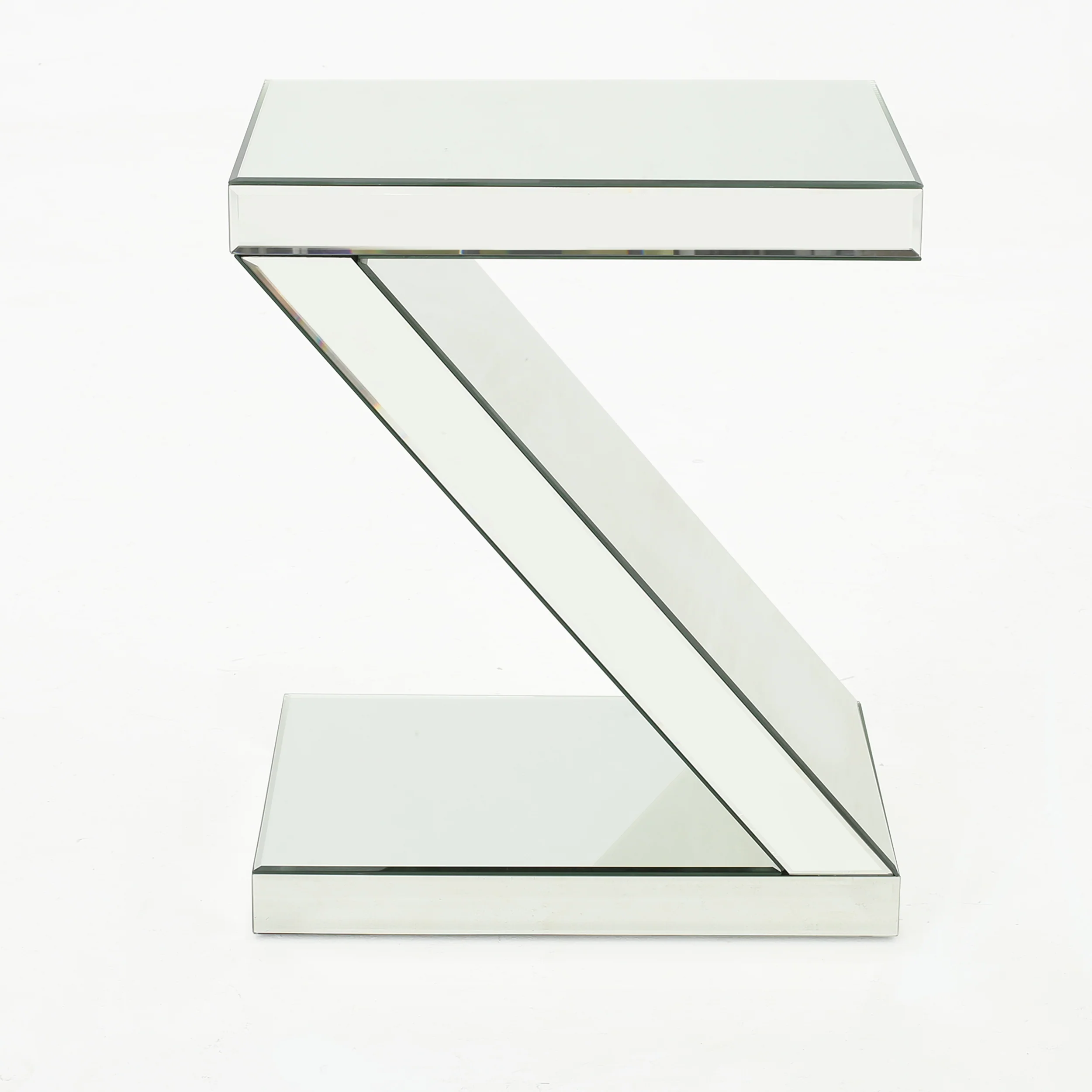 Adu Mirrored Z Shaped Side Table - furnishings