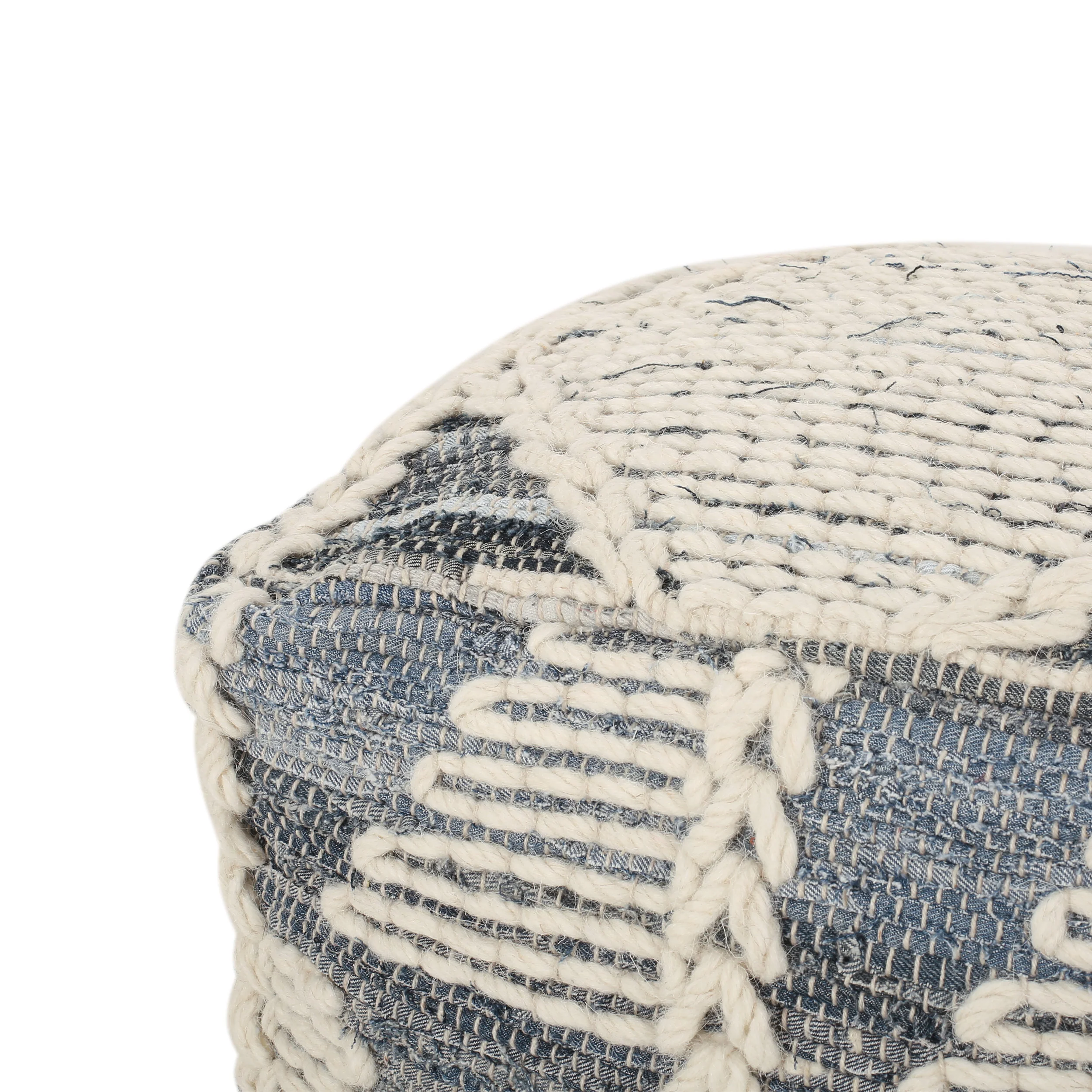 Calera Handcrafted Boho Fabric Cube Pouf - furnishings