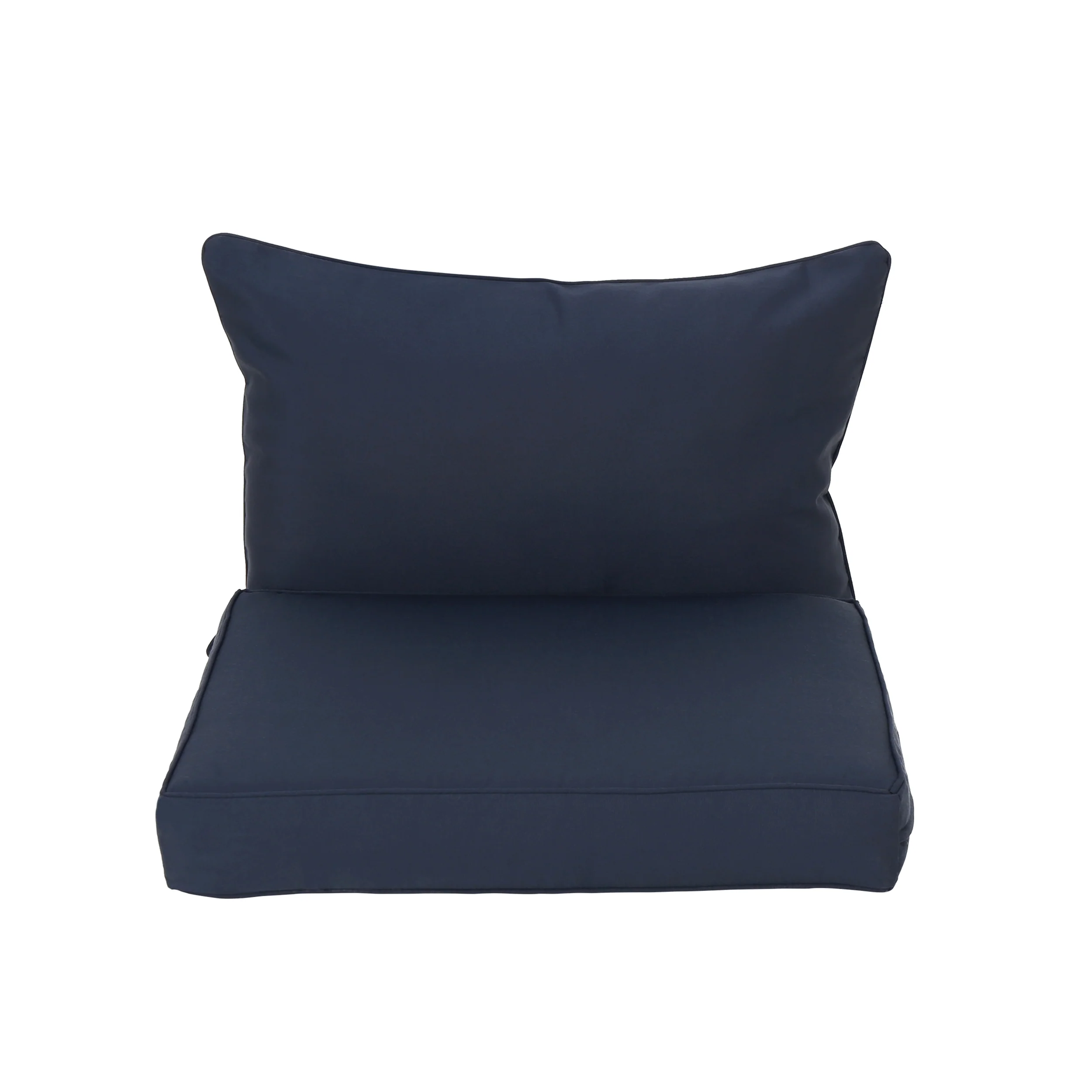 Luciella Outdoor Water Resistant Fabric Club Chair Cushions with Piping (Set of 2) - furnishings