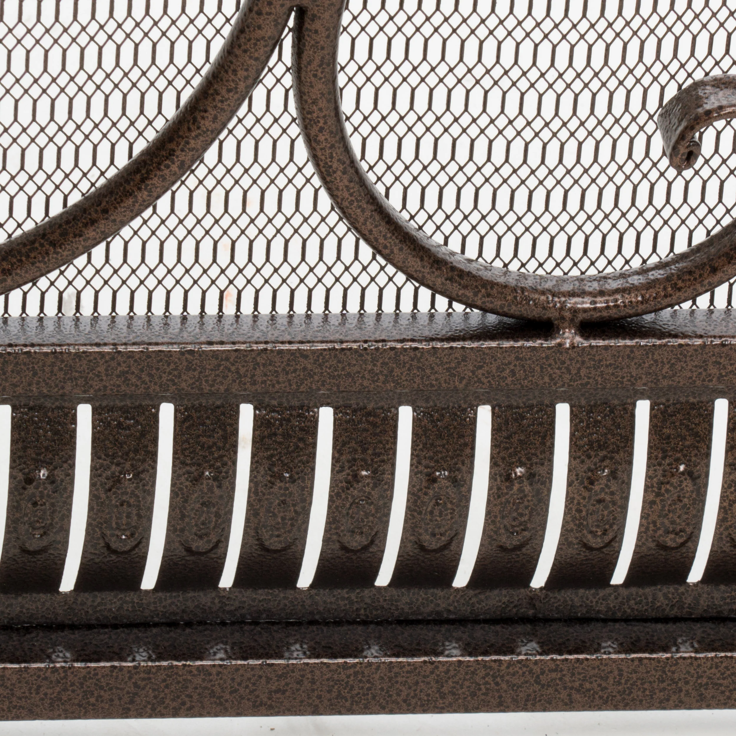 Adalia Black Brushed Gold Finish Wrought Iron Fireplace Screen - furnishings