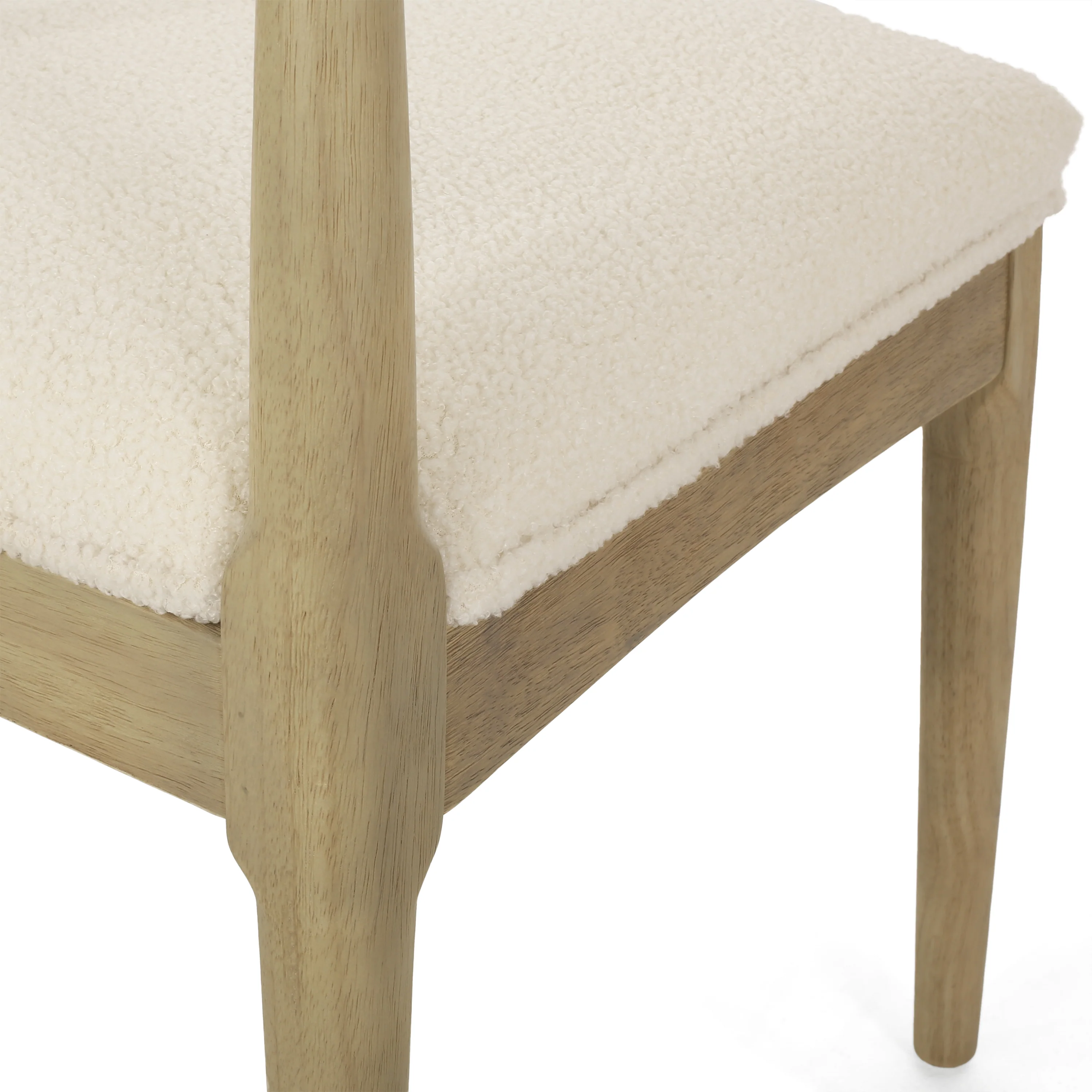 Covey Mid Century Modern Fabric Upholstered Wood Dining Chairs, Set of 2 - furnishings