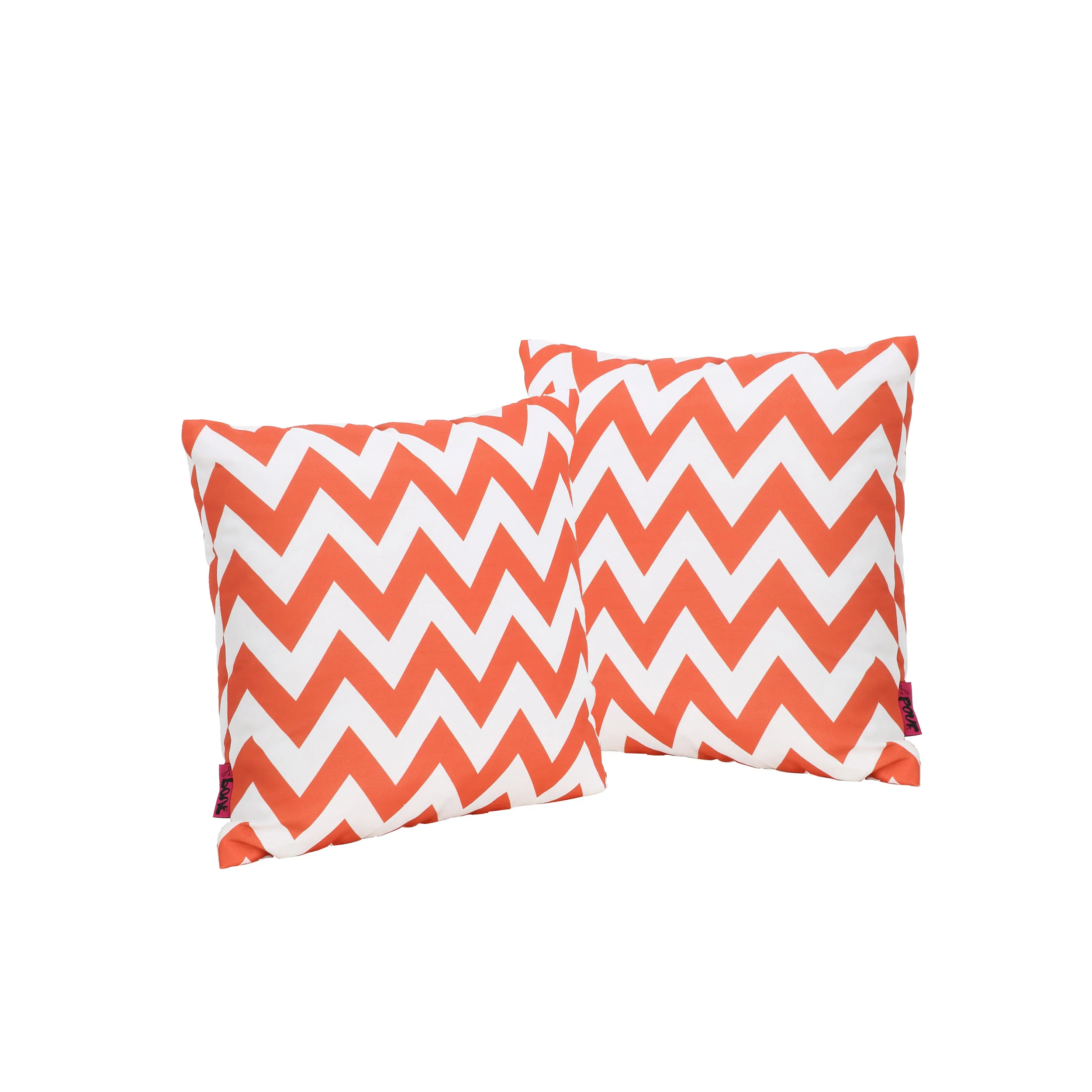 Ernest Indoor Zig Zag Striped Water Resistant Square Throw Pillows (Set of 2) - furnishings