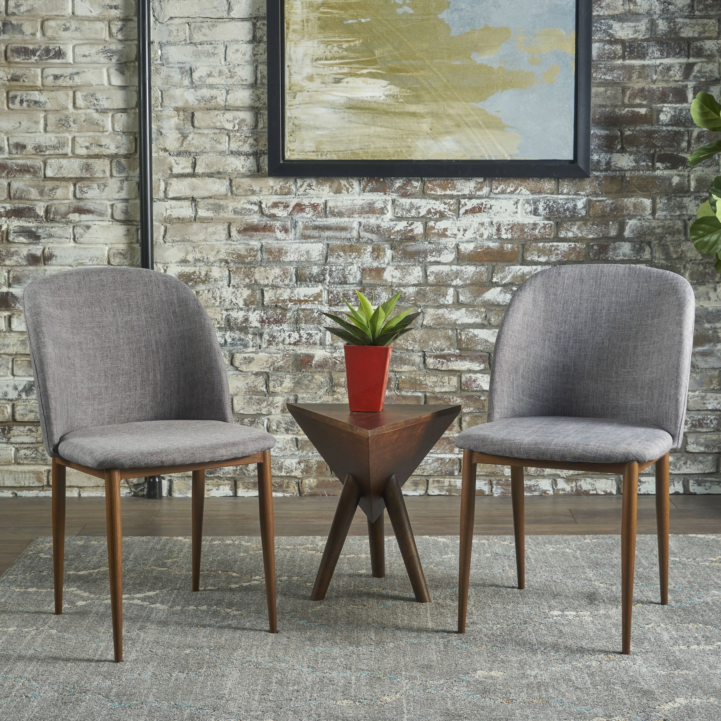 Anastasia Light Gray Fabric Dining Chairs (Set of 2) - furnishings