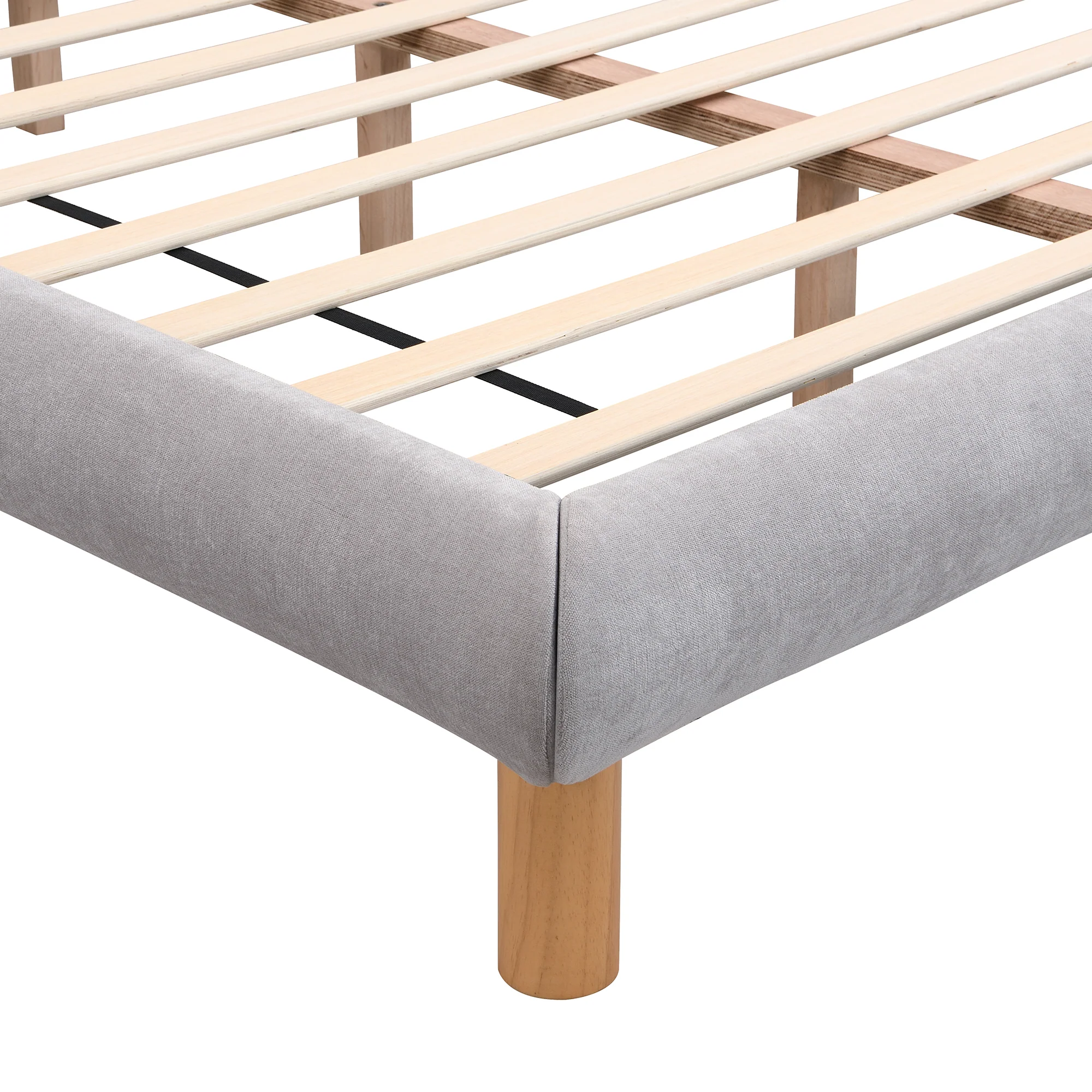 Caldwin Modern Upholstered Chenille Platform Bed with Headboard - furnishings