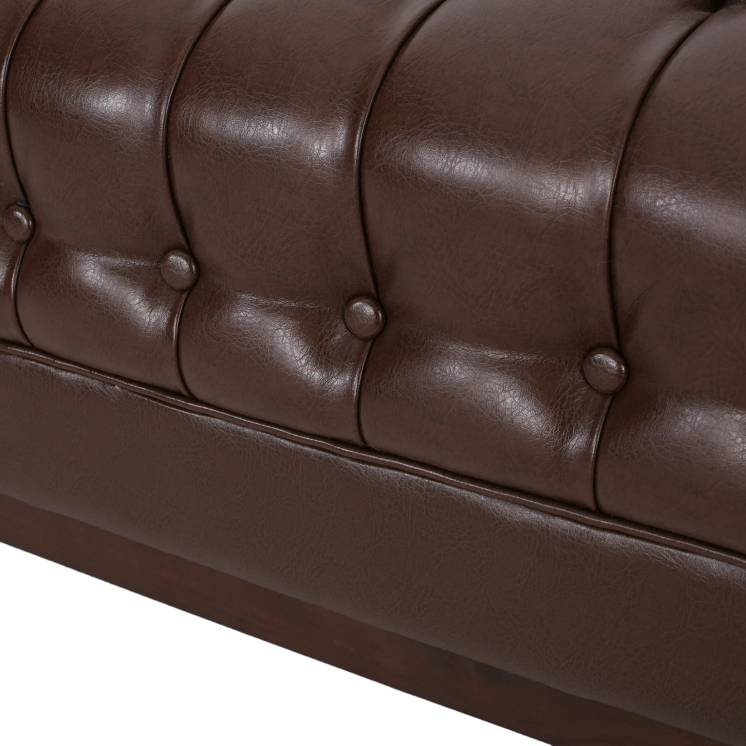 Elias Contemporary Faux Leather Tufted 3 Seater Sofa - furnishings