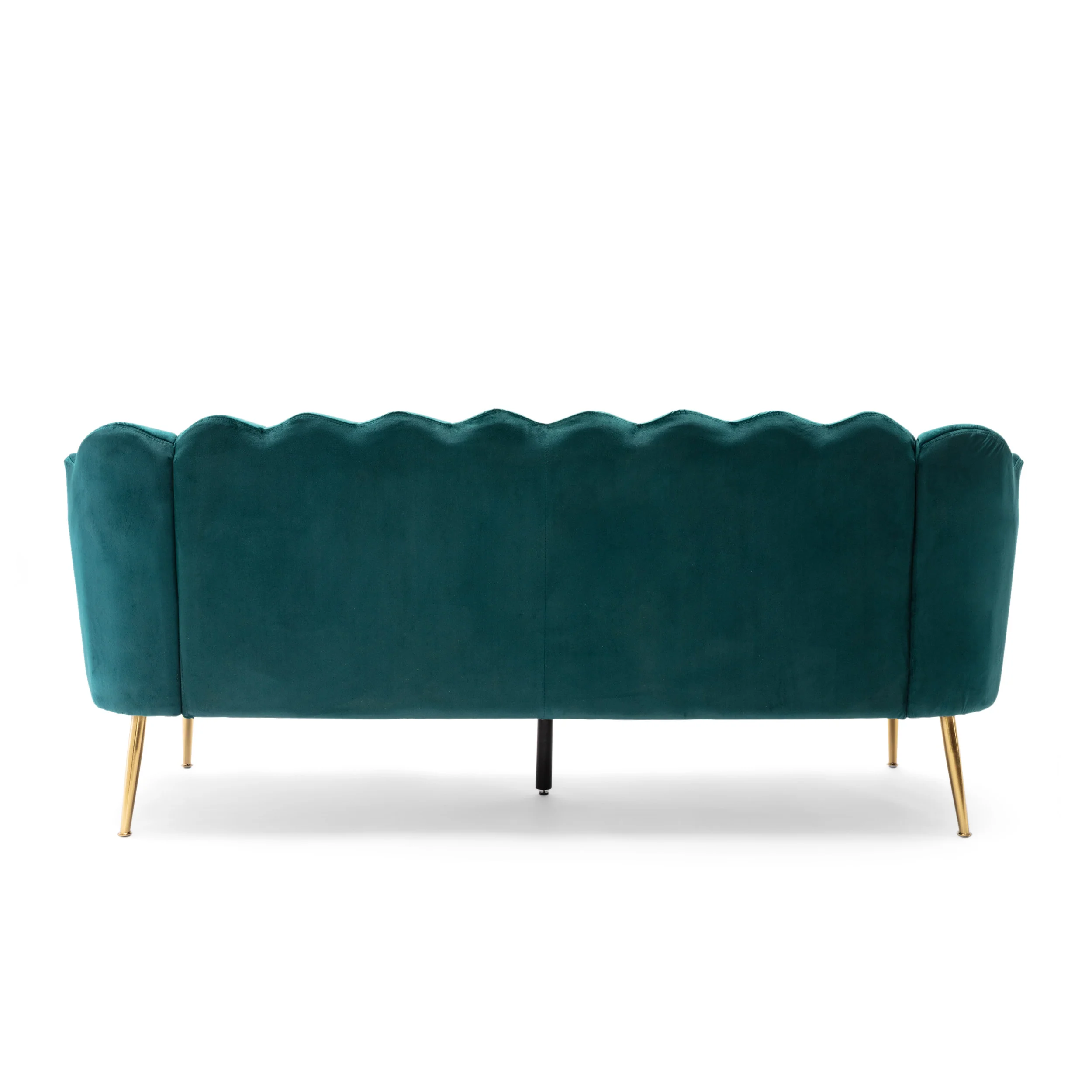 Ohnstad Modern Glam Velvet Channel Stitch 3 Seater Shell Sofa - furnishings