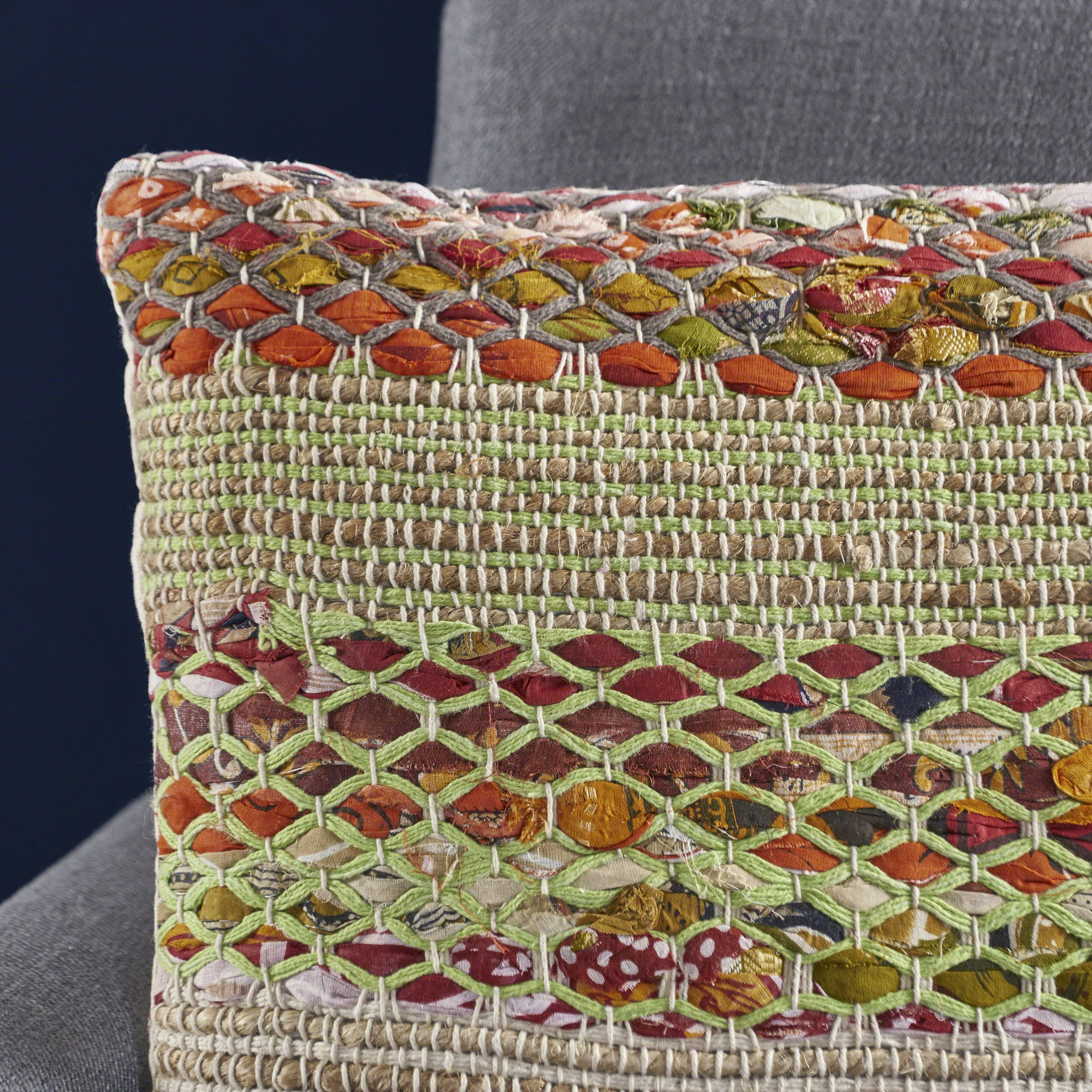 Layson Handcrafted Boho Fabric Pillow - furnishings