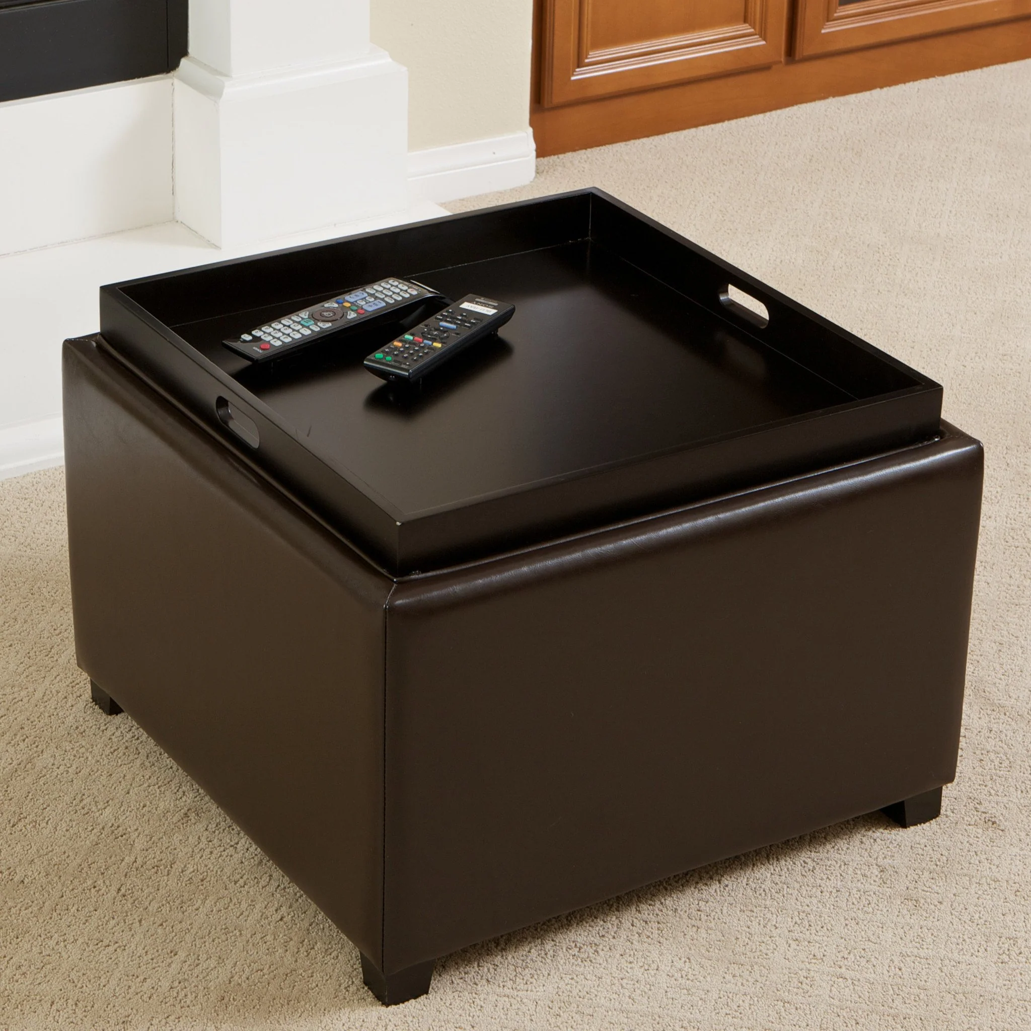 Jefferson Tray Top Storage Ottoman - furnishings