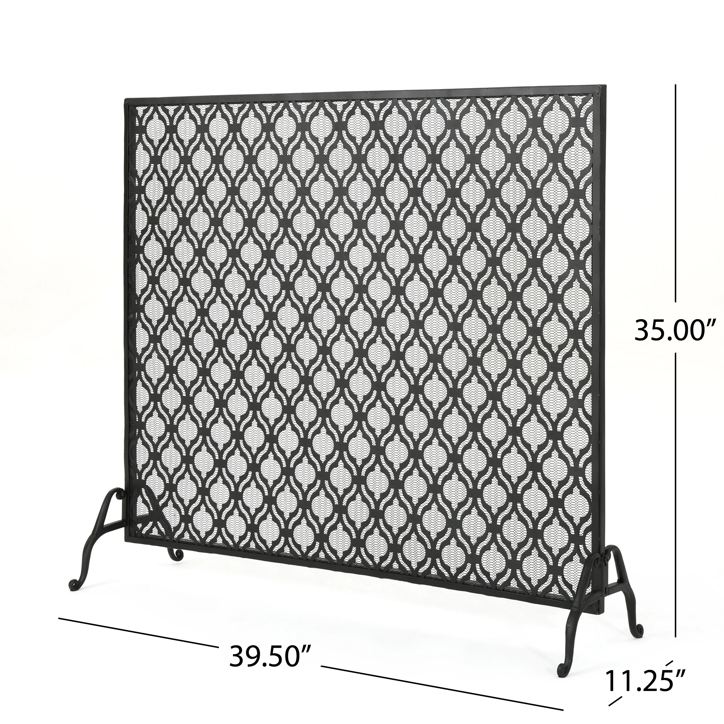 Elmer Single Panel Iron Fire Screen - furnishings