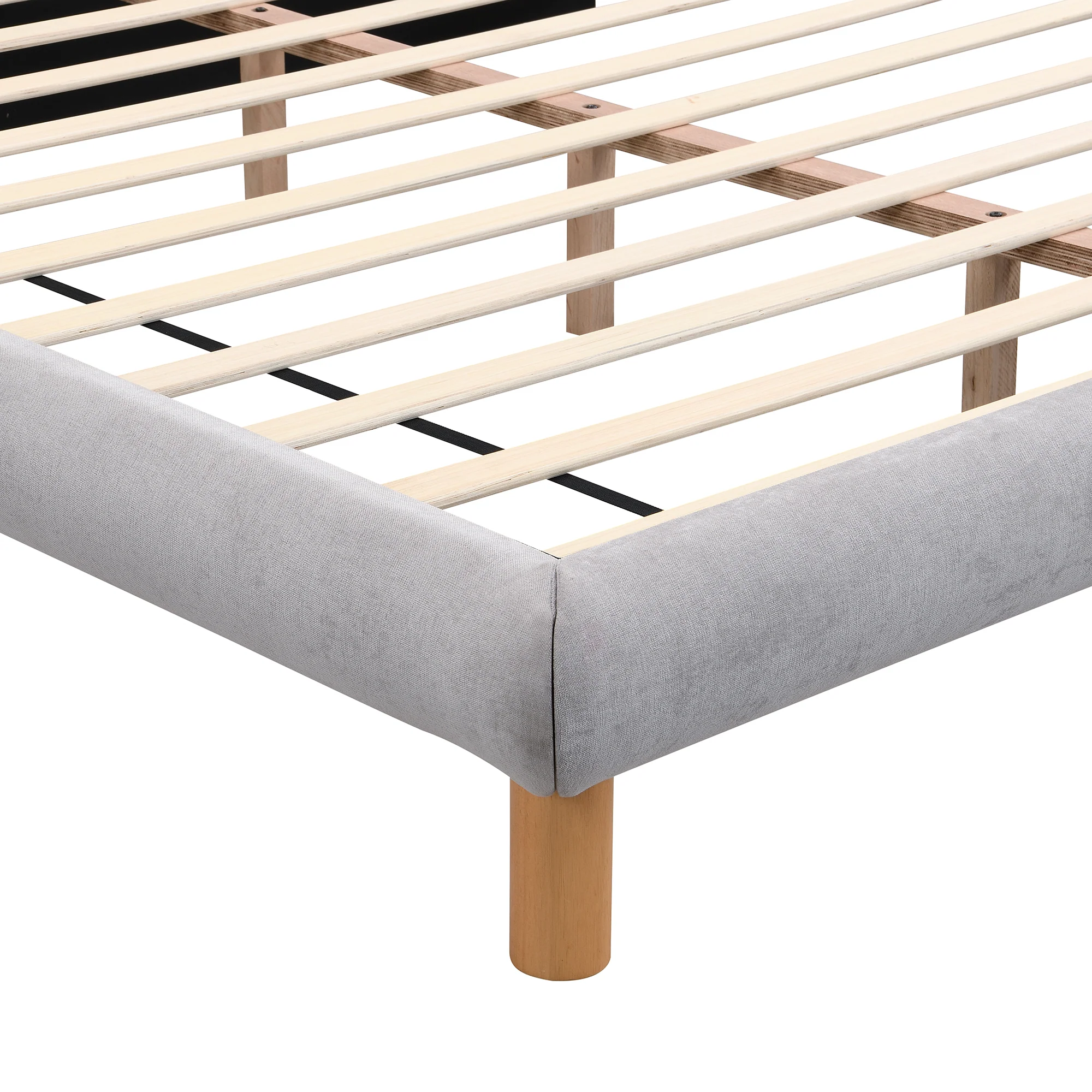 Caldwin Modern Upholstered Chenille Platform Bed with Headboard - furnishings