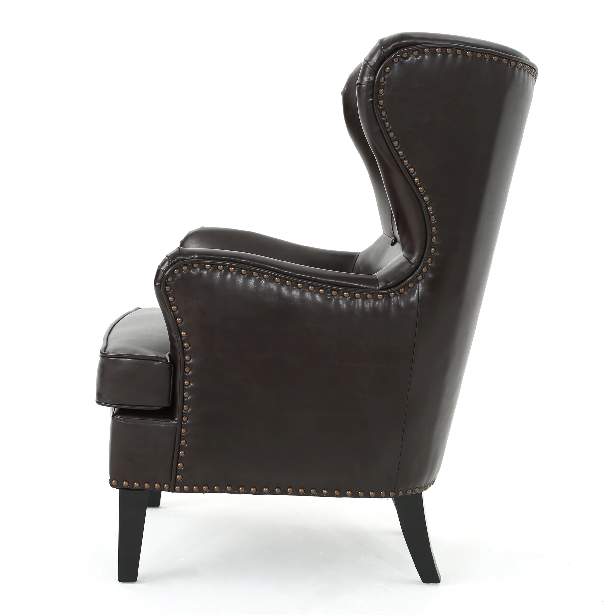 Romford Leather High Back Wingback Armchair - furnishings