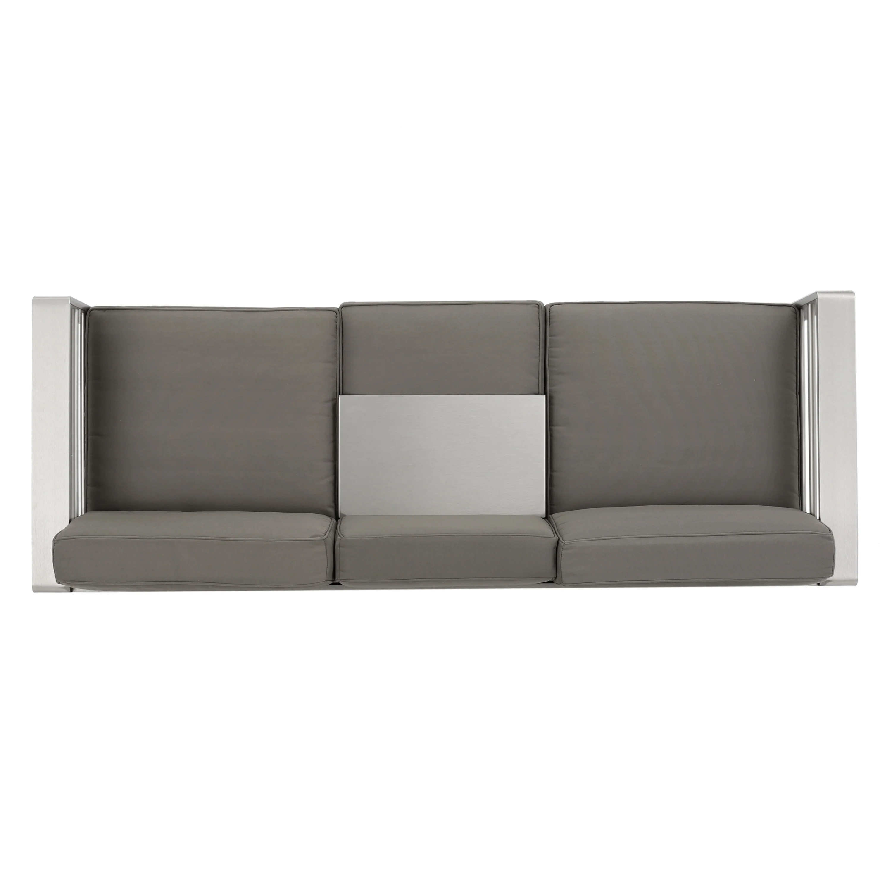 Crested Bay Outdoor Aluminum 5-Piece Sofa Set with Khaki Cushions - furnishings