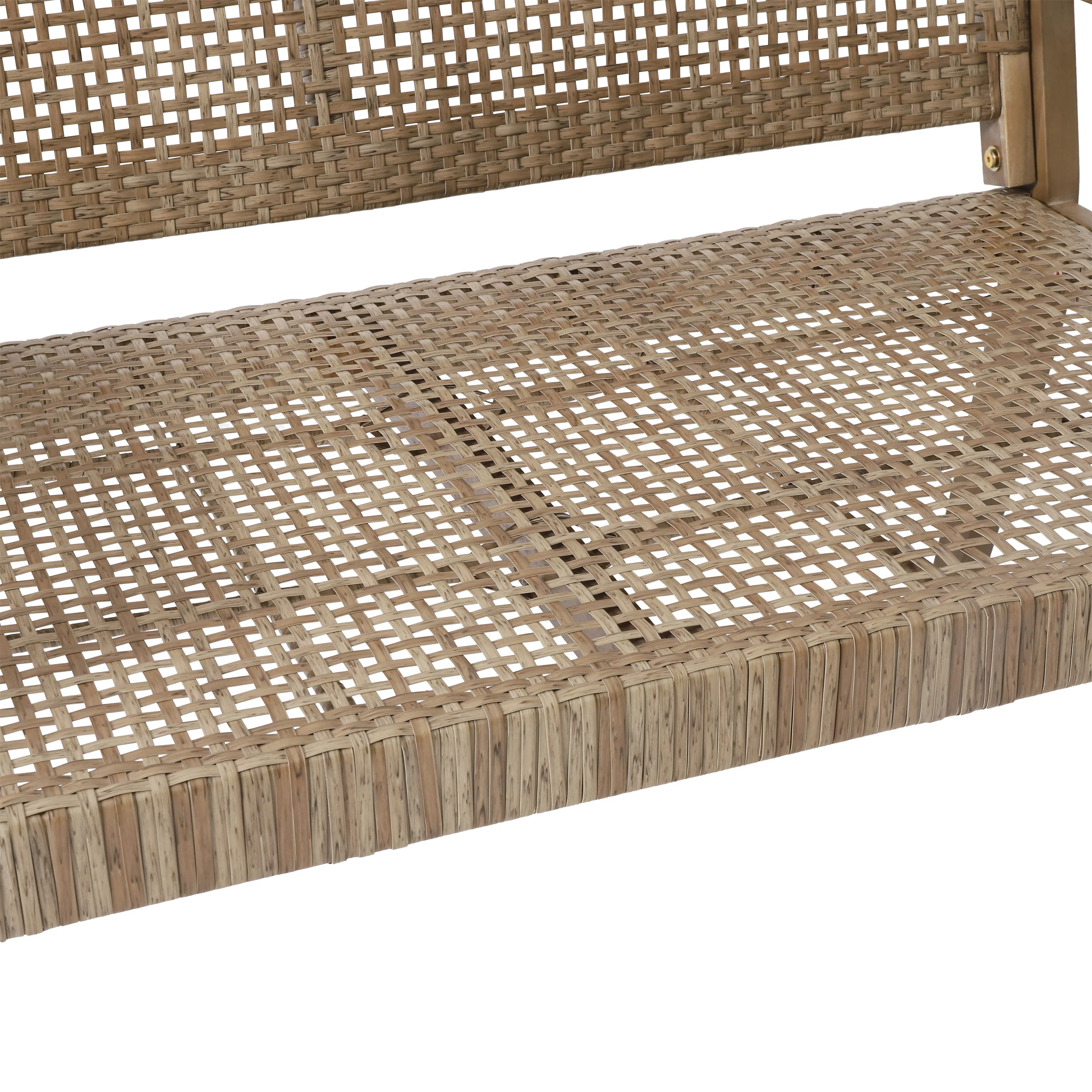 Elmcrest Outdoor Wicker and Acacia Wood Loveseat, Light Multibrown and Light Brown - furnishings