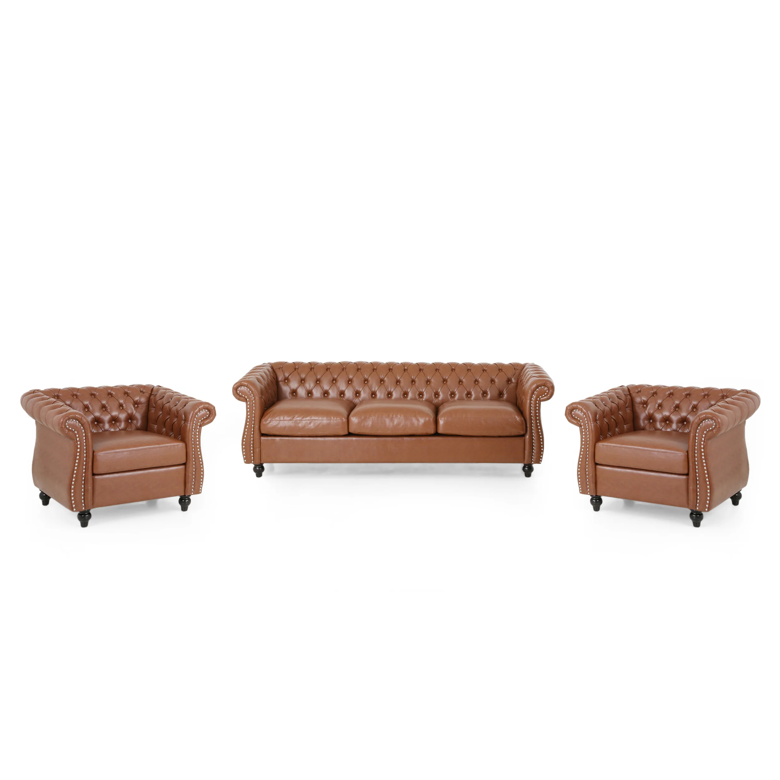 Madelena Traditional Chesterfield 3 Piece Living Room Set - furnishings