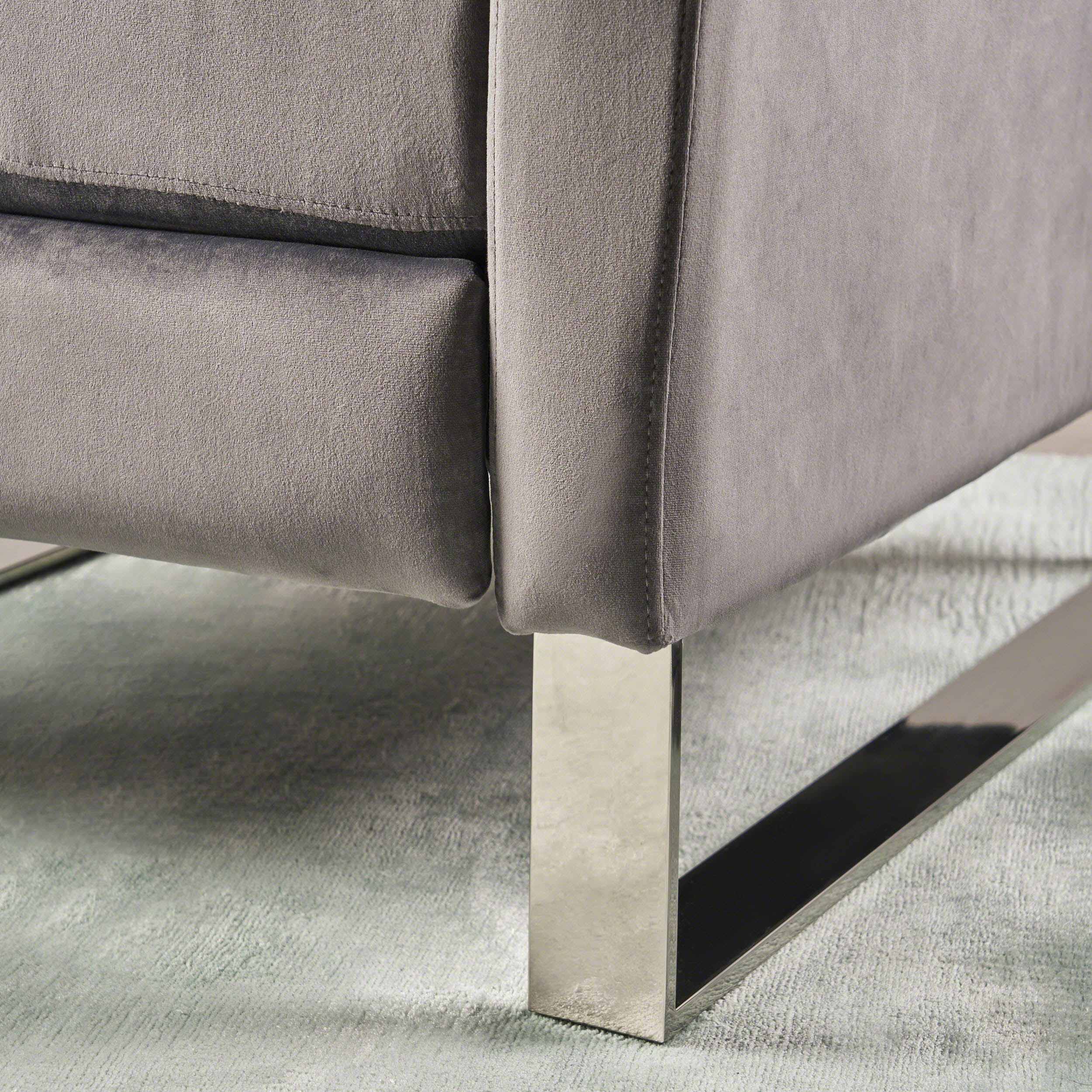 Arvin Modern Push Back High Leg Recliner with Stainless Steel Legs - furnishings