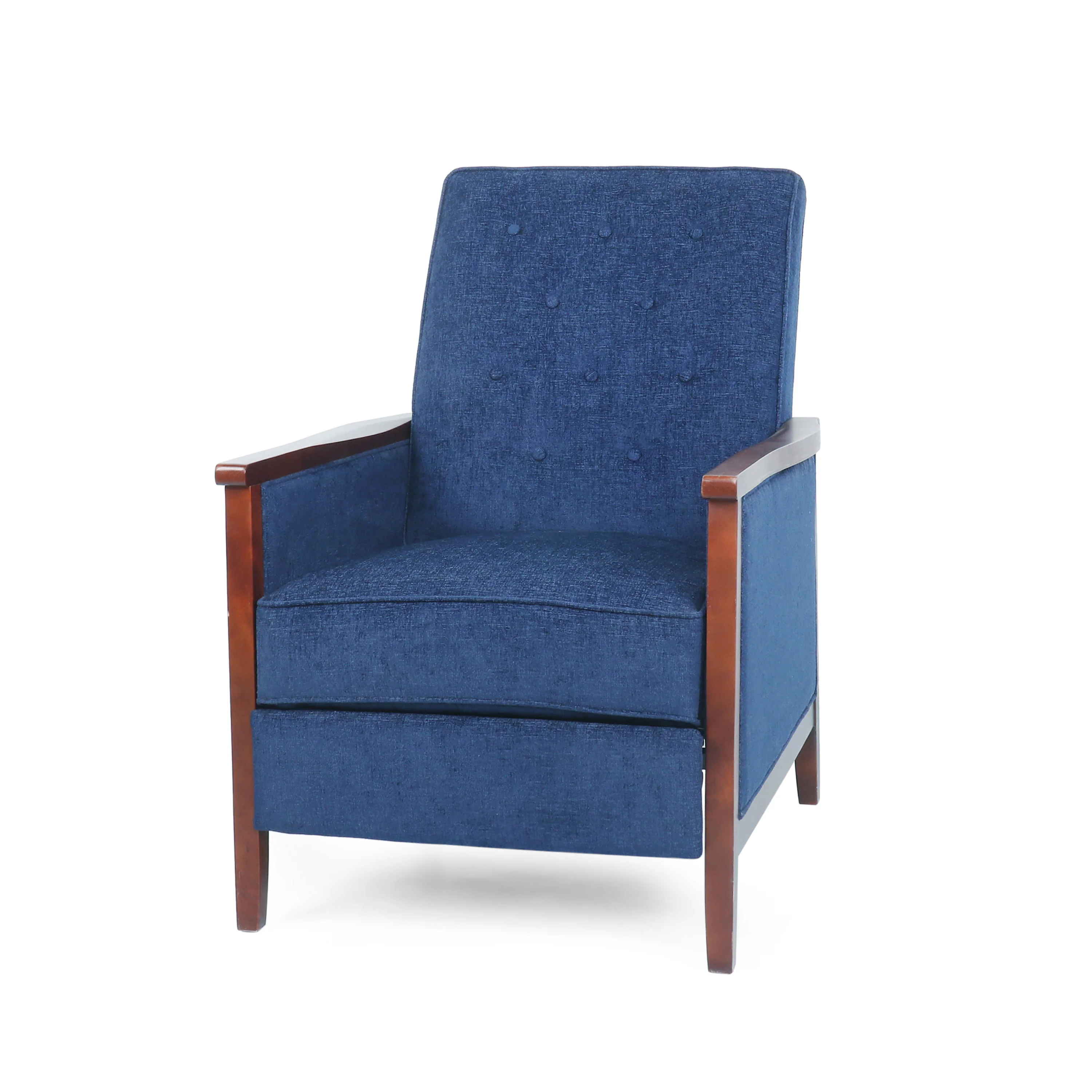 Albatros Mid Century Modern Fabric Tufted Wood Pushback Recliner - furnishings
