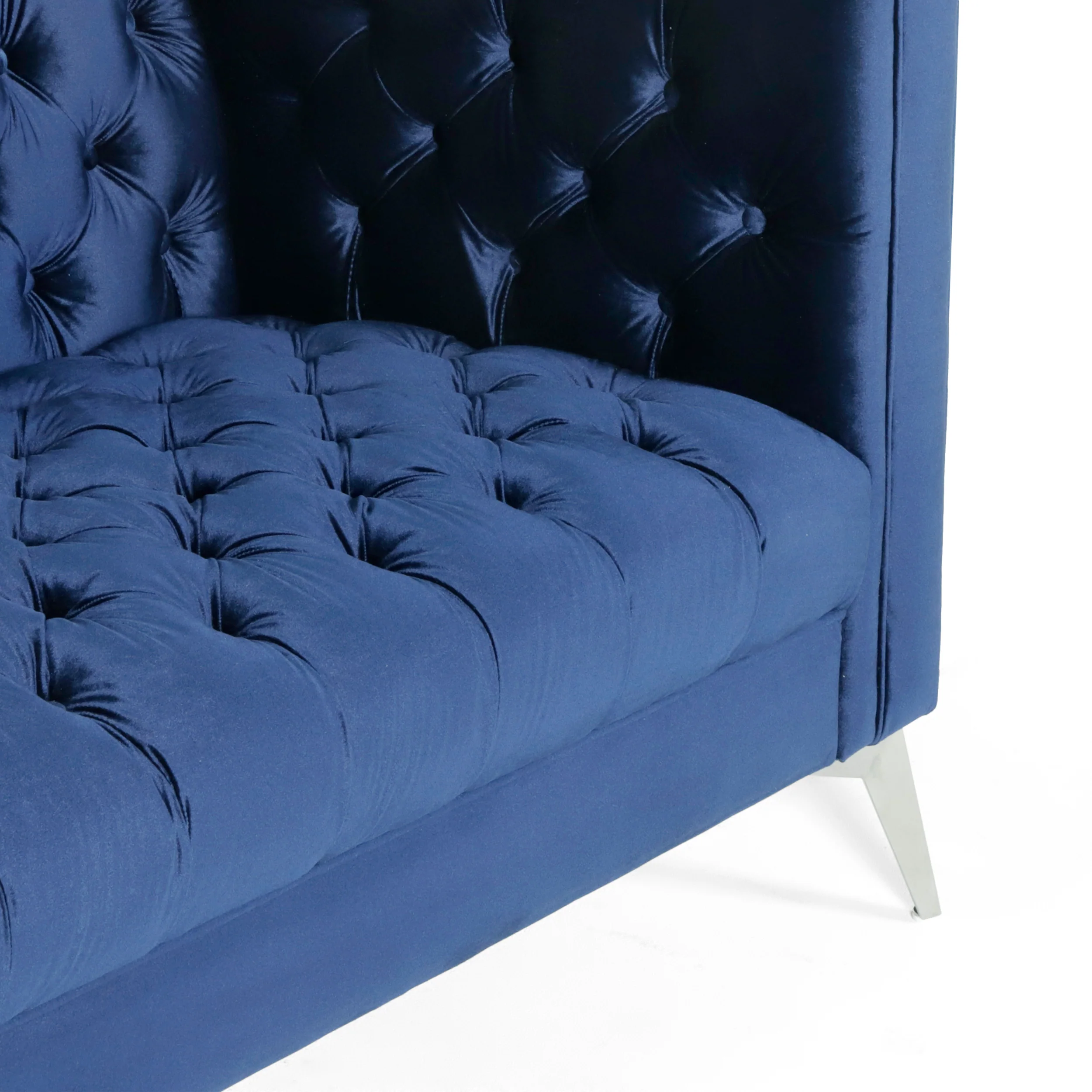 Harnoor Contemporary Tufted Velvet 3 Seater Sofa - furnishings