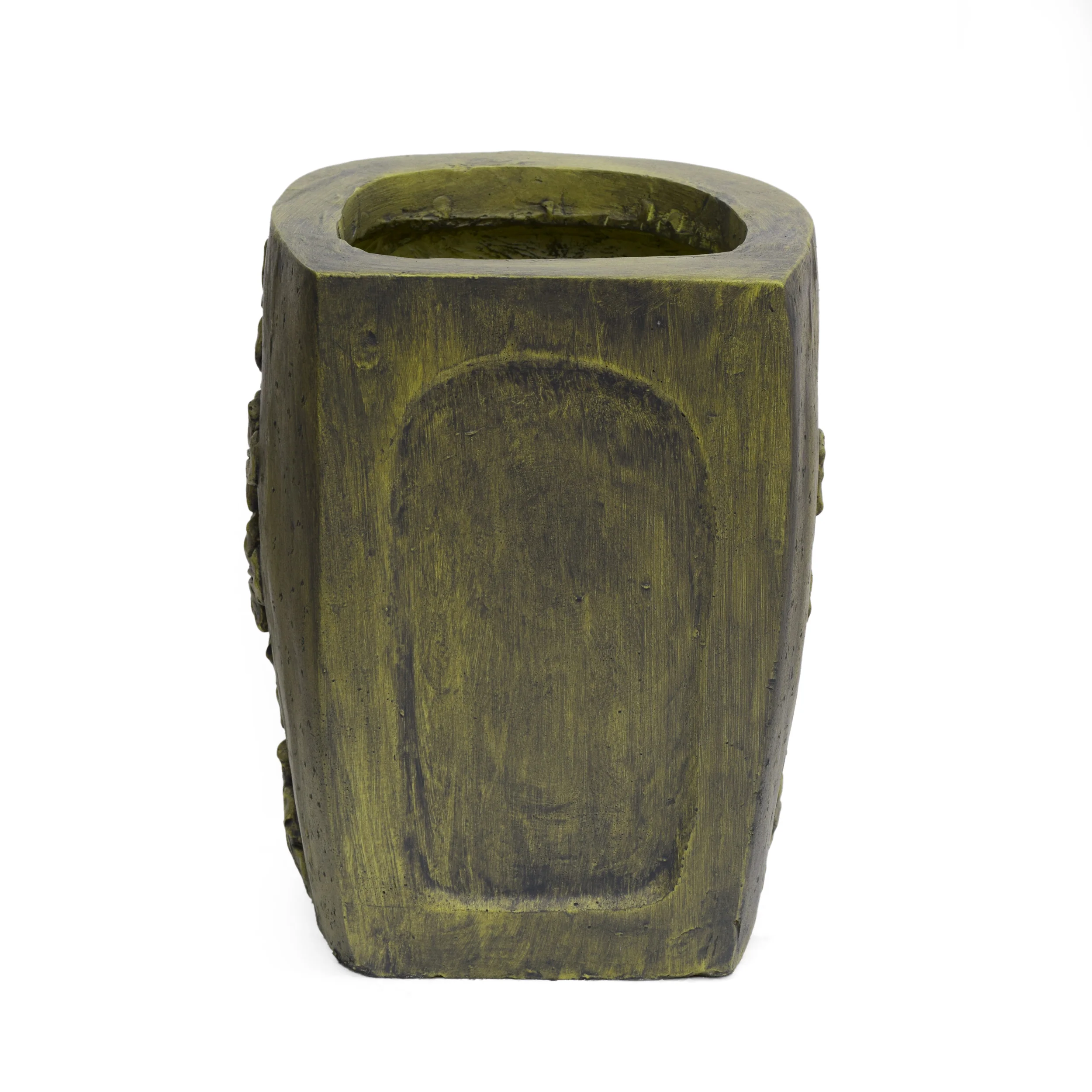 Elliott Outdoor Green Man Tiki Urn, Antique Green Finish - furnishings